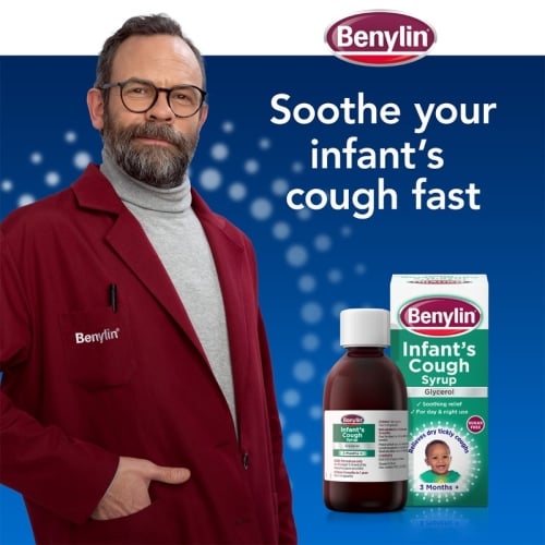 Image showing Benylin Infant's Cough product with the claim: Soothe your infant's cough fast