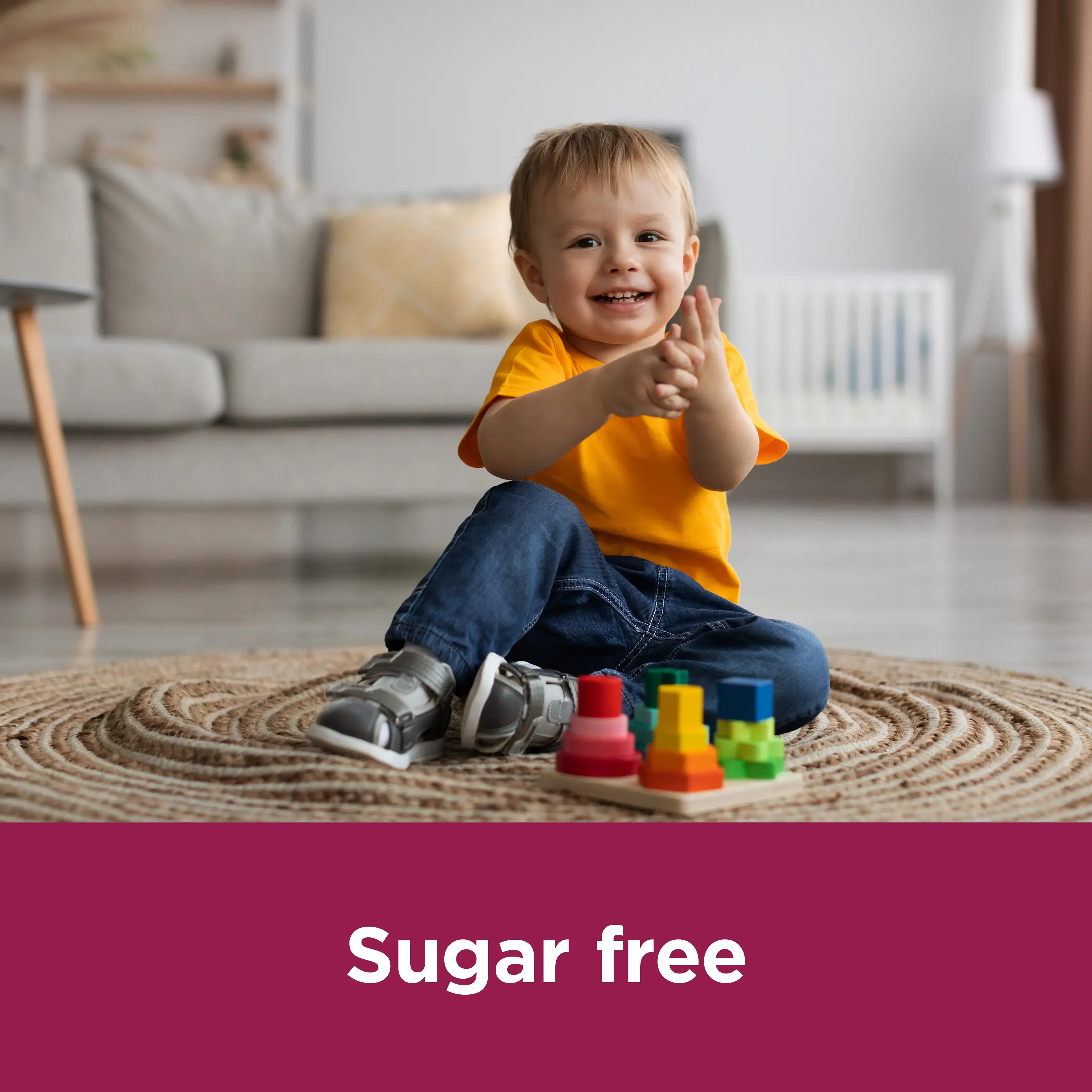 Image showing a kid with the caption: sugar free