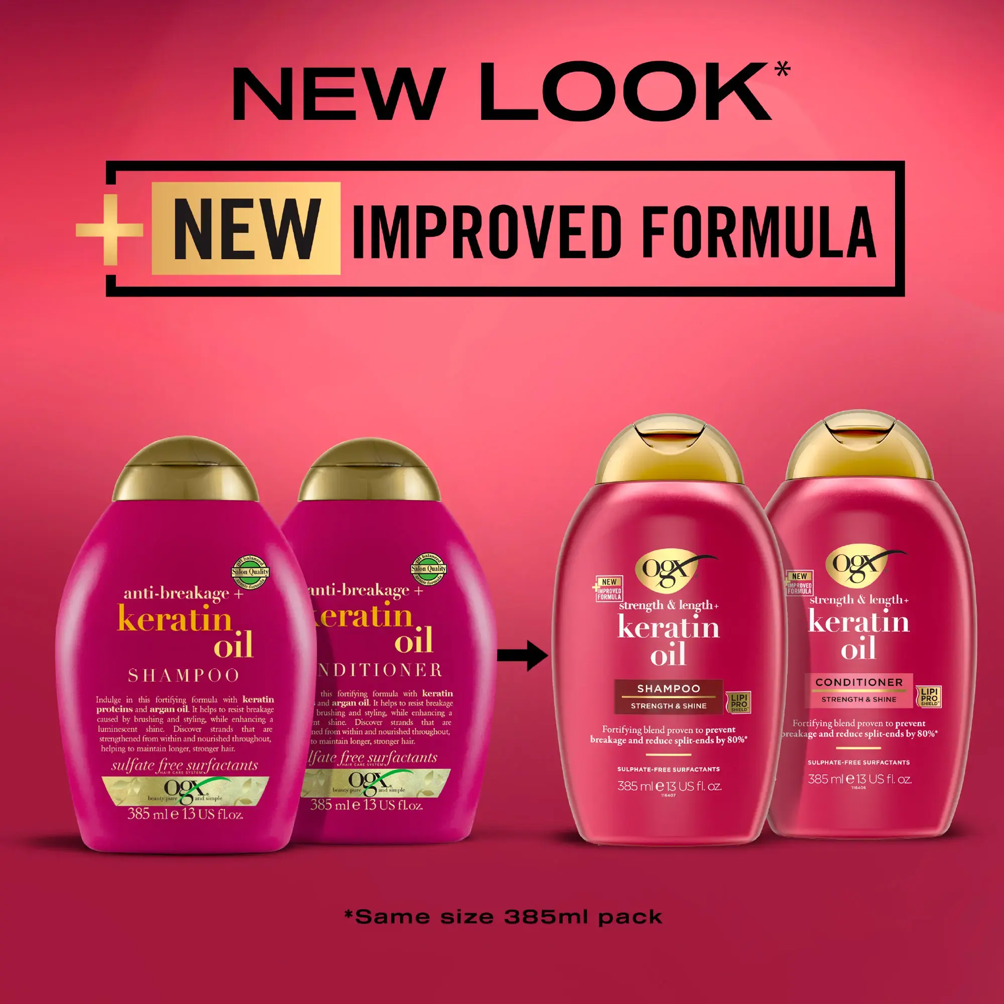 OGX Anti-Breakage Keratin Conditioner for Dry Hair, 385ml