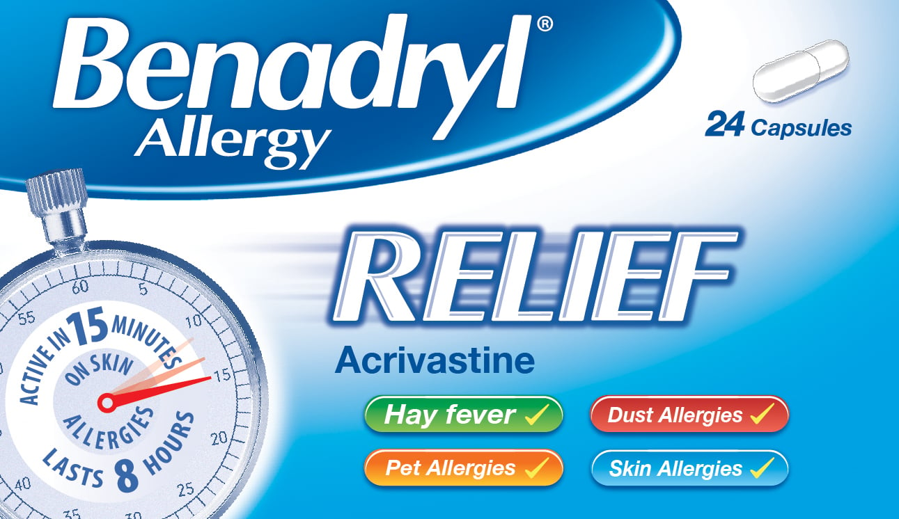 Acrivastine: Benadryl Allergy Relief Capsules