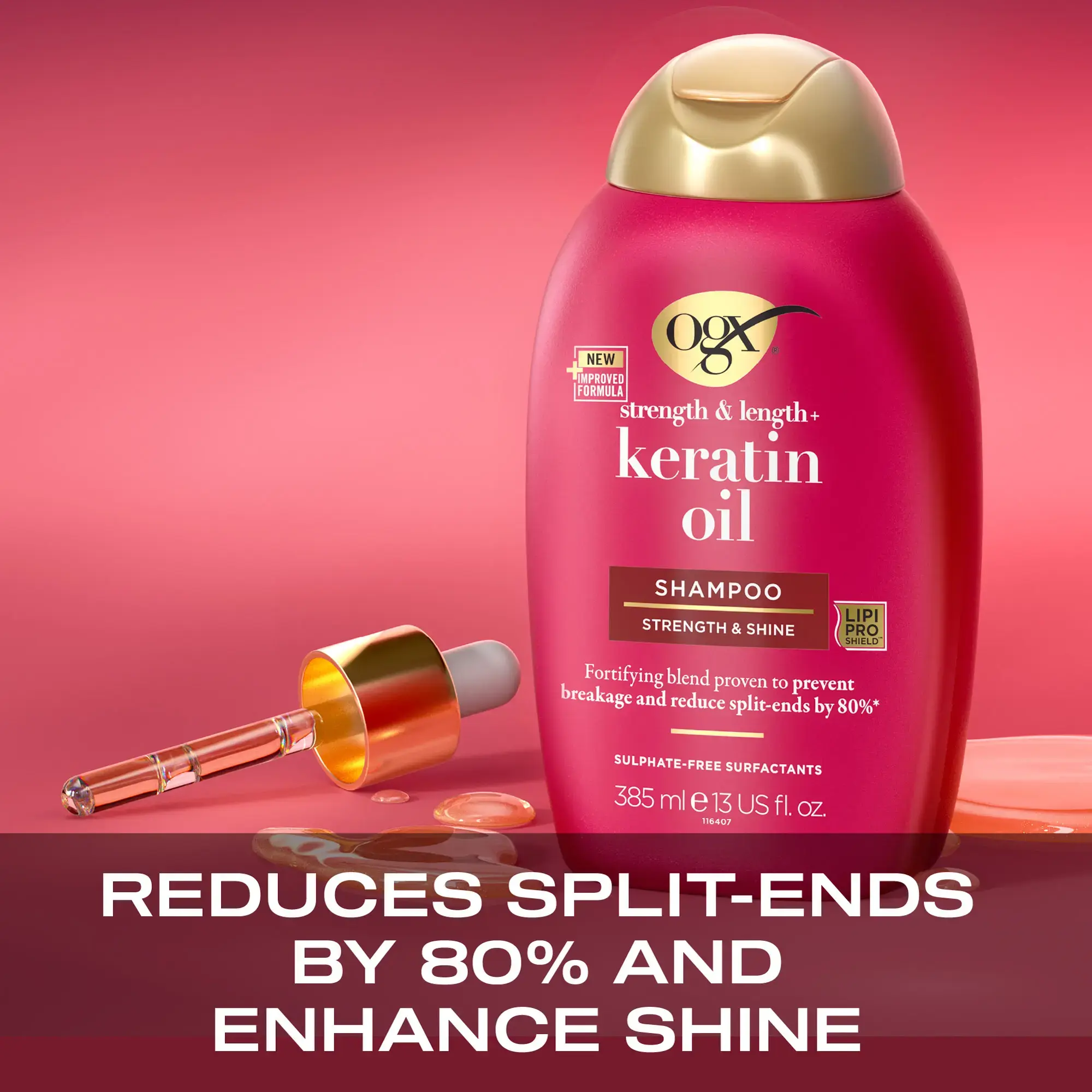 OGX Anti-Breakage Keratin Shampoo for Dry Hair, 385ml