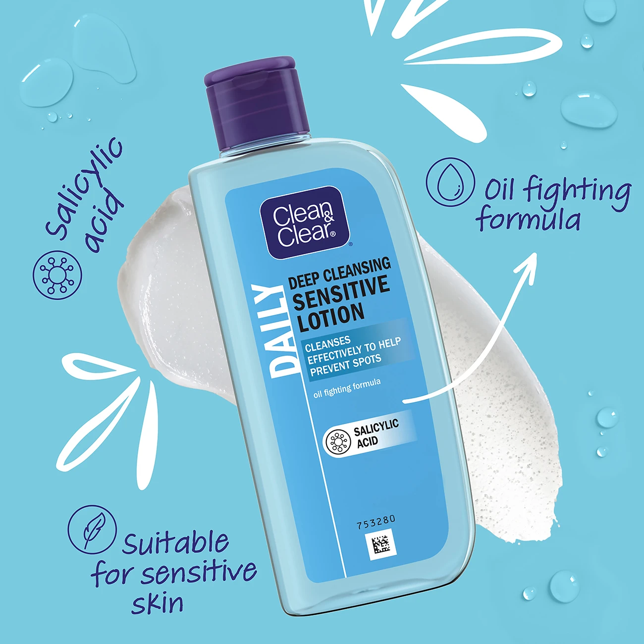 CLEAN & CLEAR® Daily Deep Cleansing Sensitive Lotion image 3