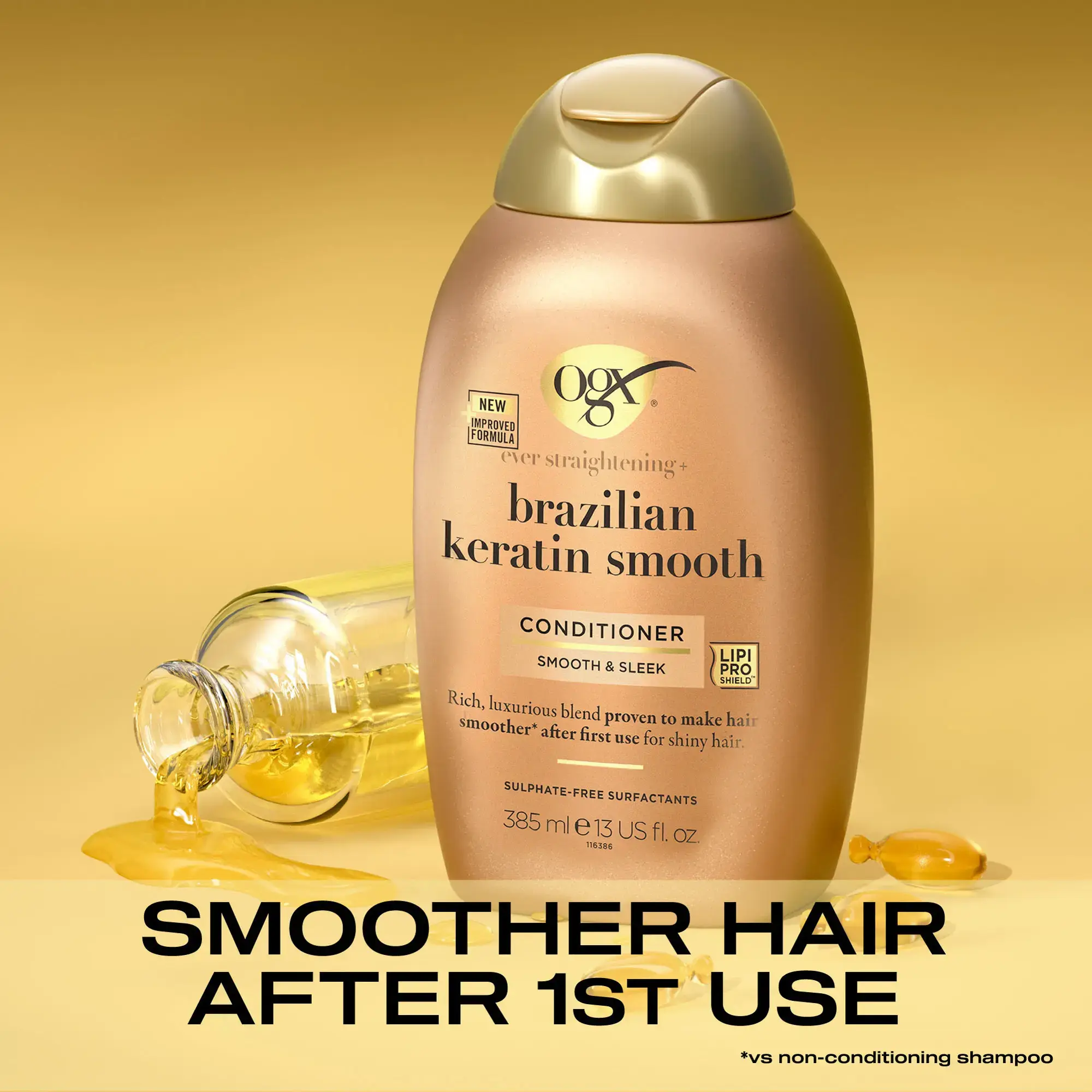 OGX Brazilian Keratin Smooth Conditioner for Dry Hair, 385ml