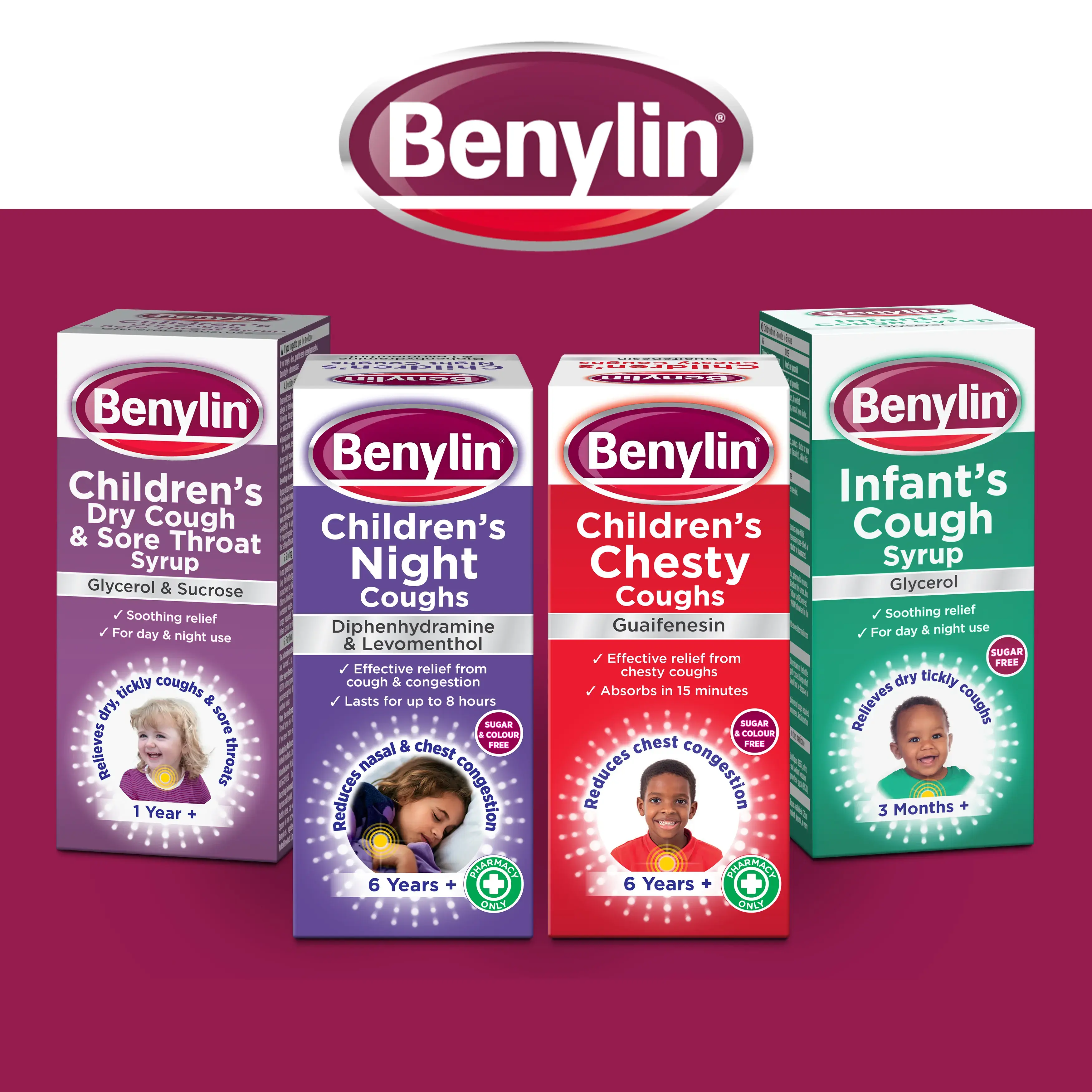Image showing Benylin's range of products for Children