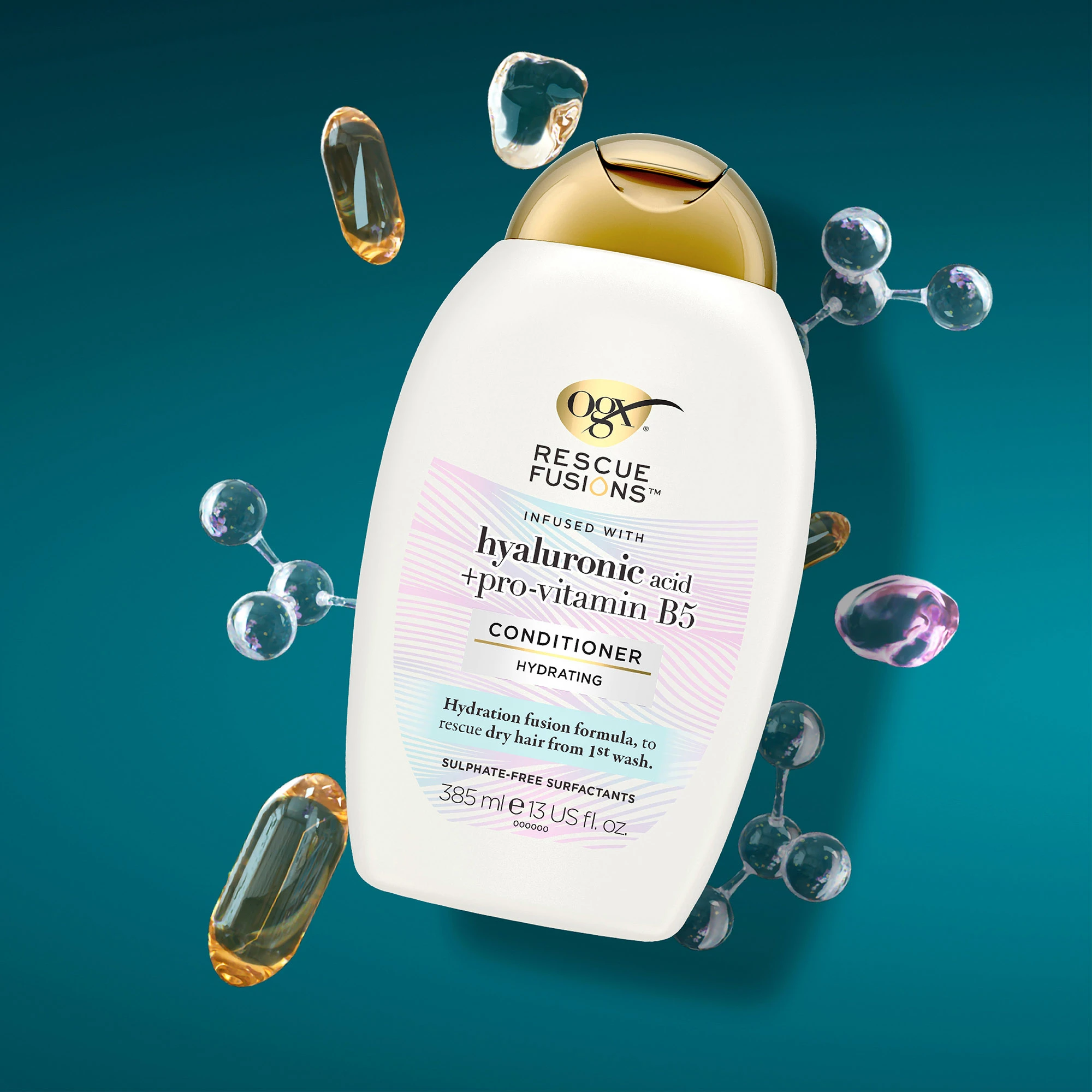 OGX Rescue Fusions Hyaluronic Acid + pro-vitamin B5 Conditioner  | OGX® Beauty