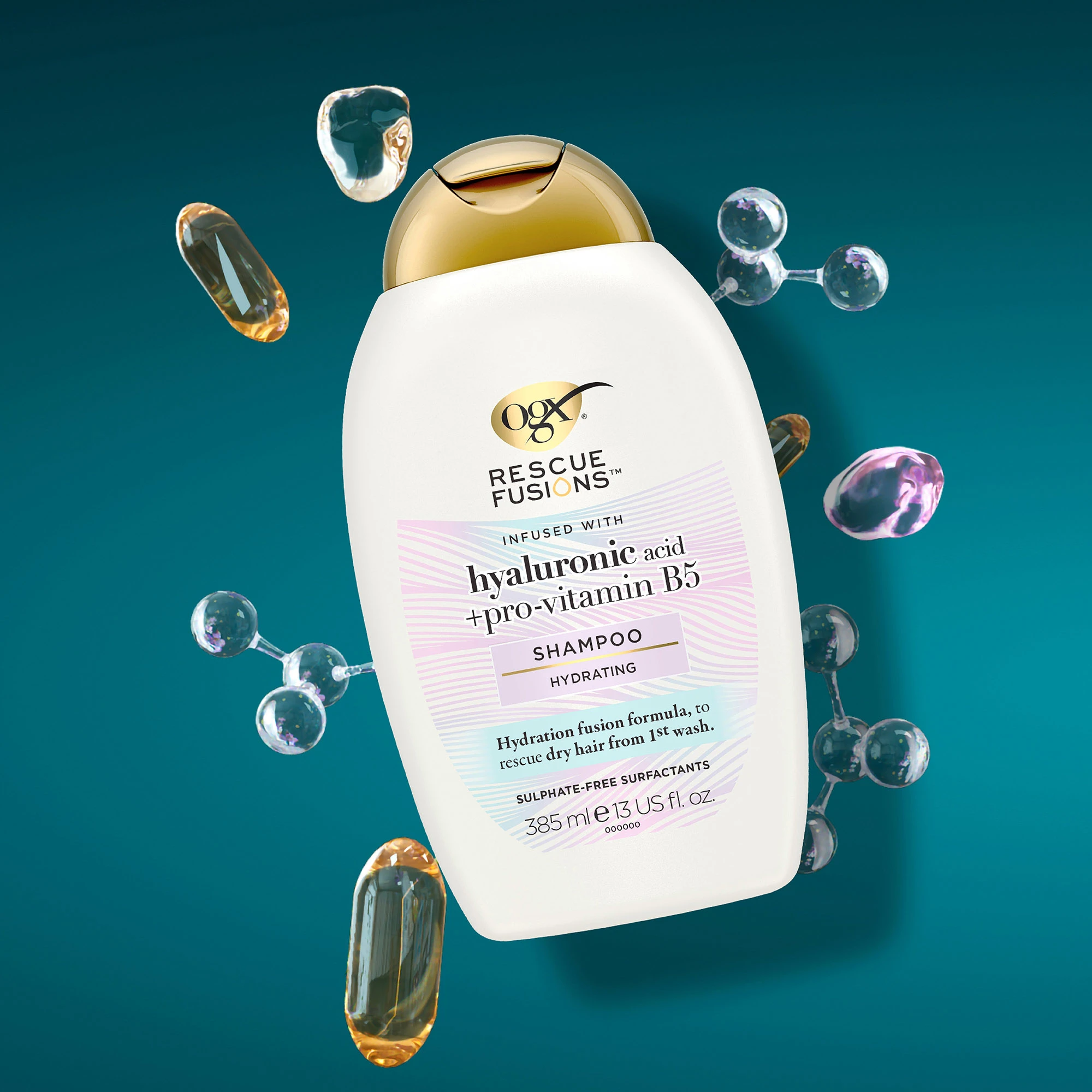 OGX Rescue Fusions Hyaluronic Acid + pro-vitamin B5 Shampoo  | OGX® Beauty