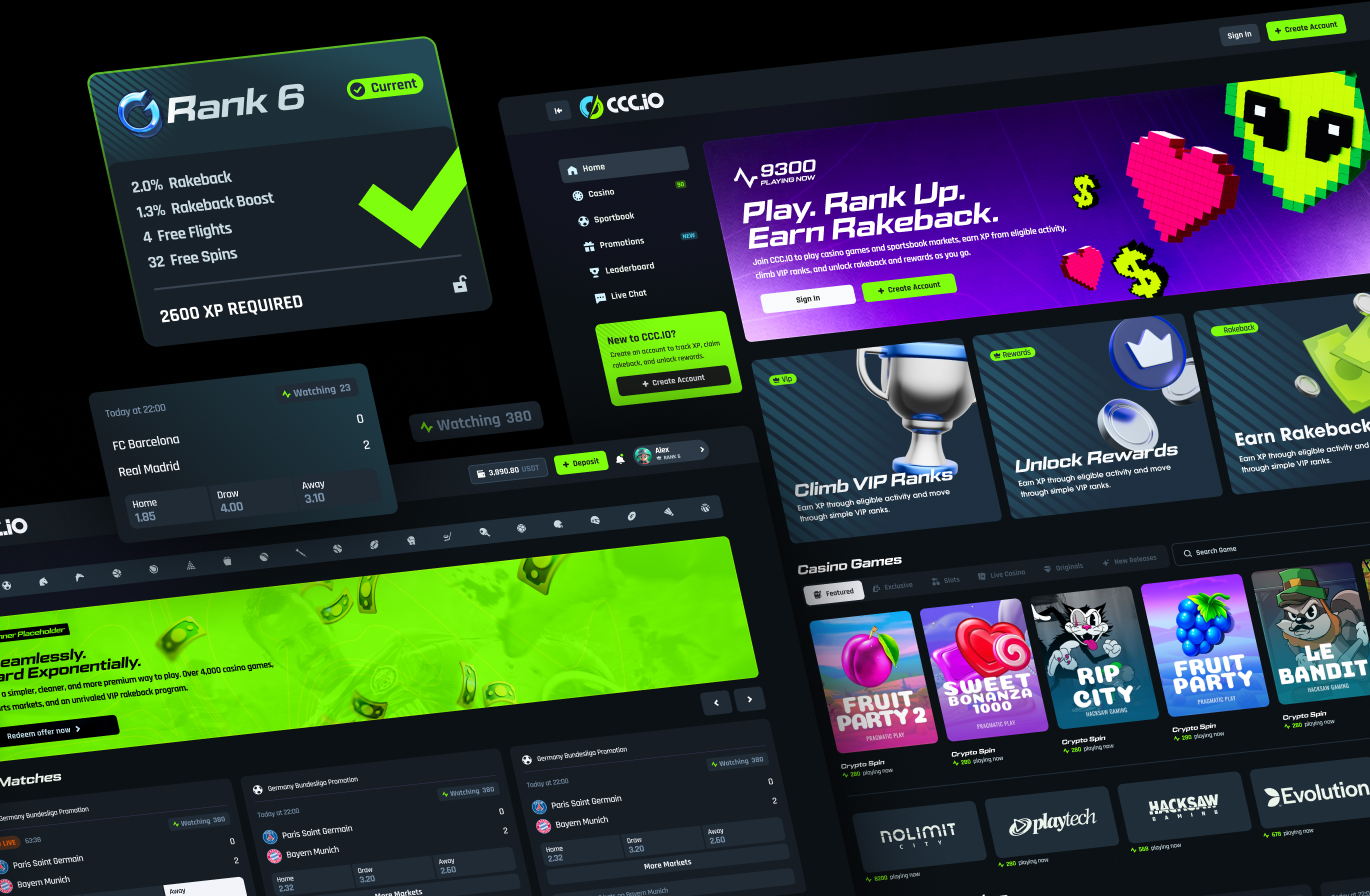 CCC IO Crypto Casino UX/UI & Brand Identity THE STORY BEHIND THE PROJECT design — screen 4
