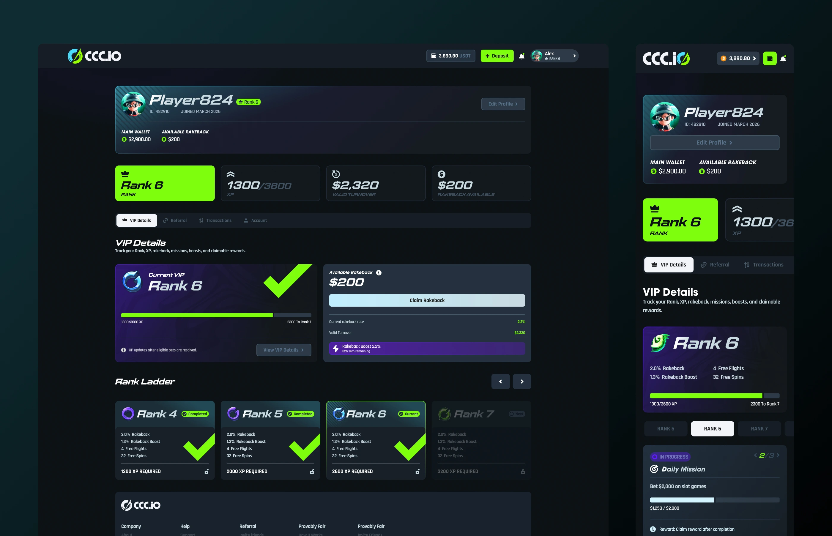 CCC IO Crypto Casino UX/UI & Brand Identity core feature showcase — 3