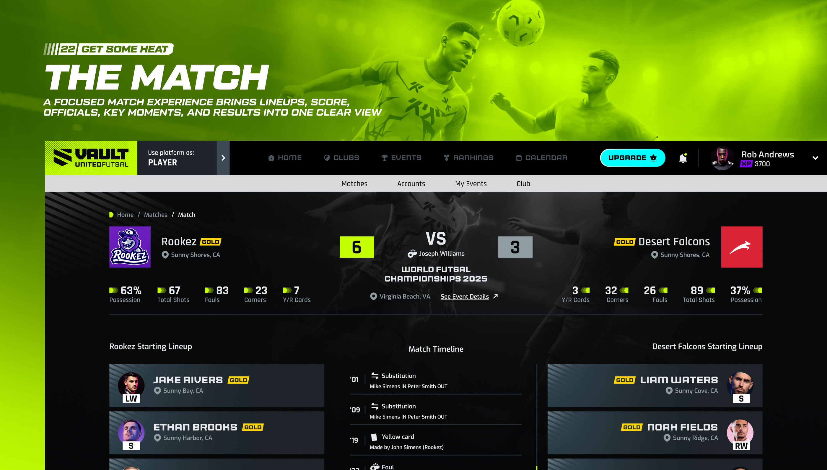 United Futsal | A Sports Tech Platform for Youth Futsal core feature showcase — 3