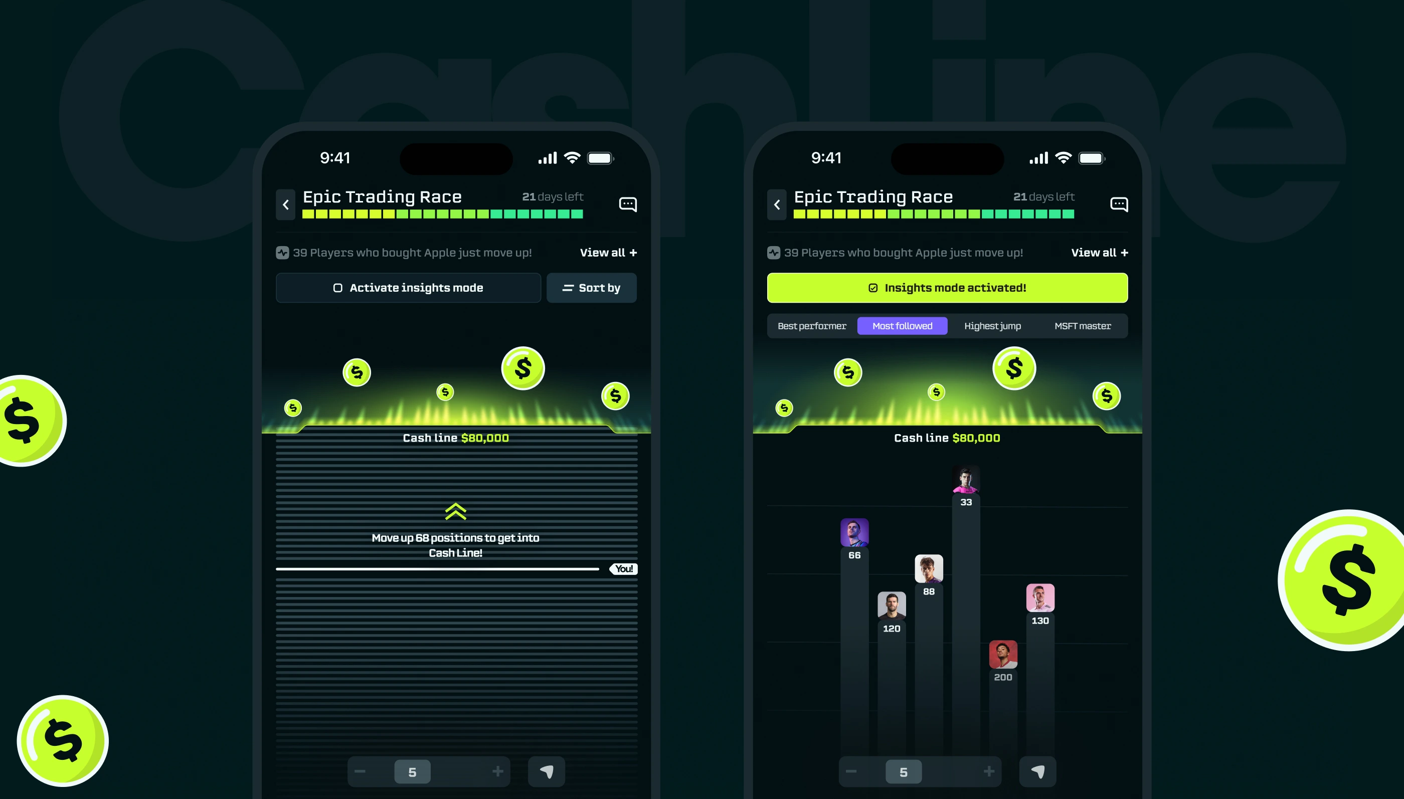 DIVIDANDY | UX/UI Design of a Gamified Mobile Trading App core feature showcase