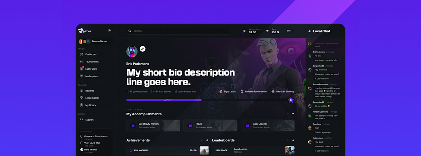 Competitive Esports Platform for MENA Region core feature showcase