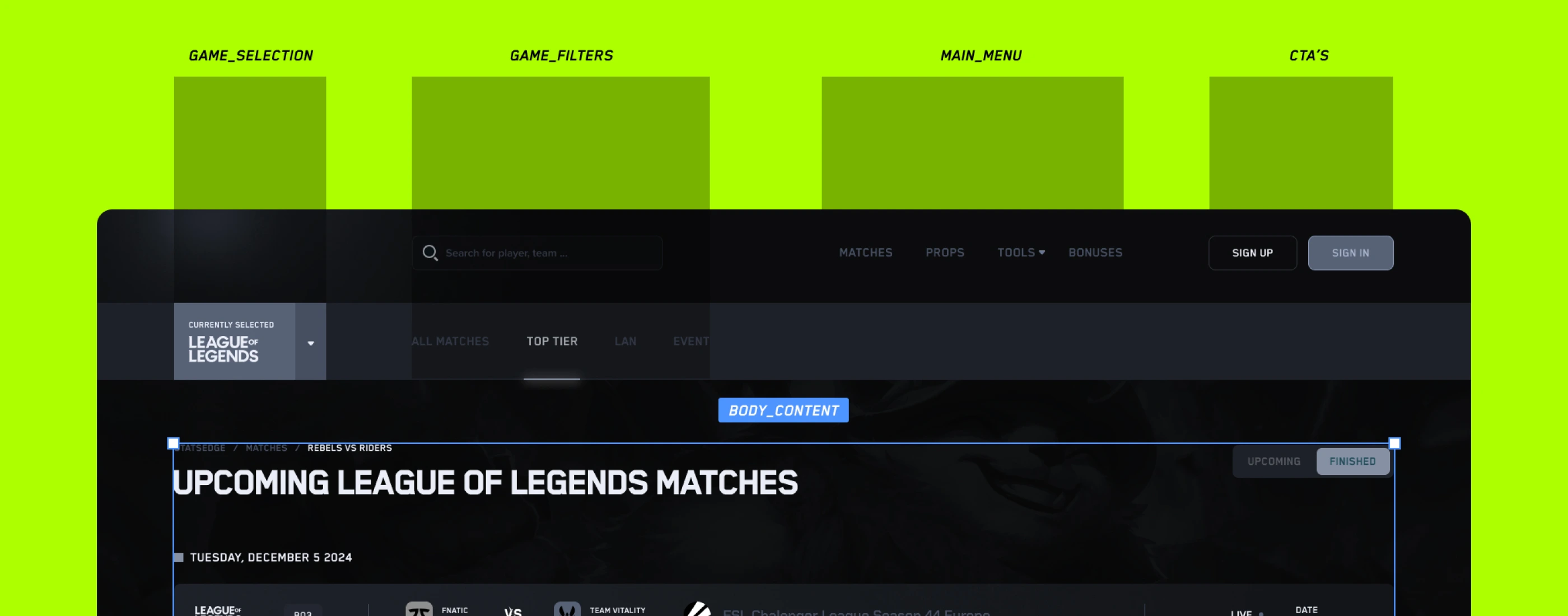 Advanced Analytics Platform for Esports Betting core feature showcase