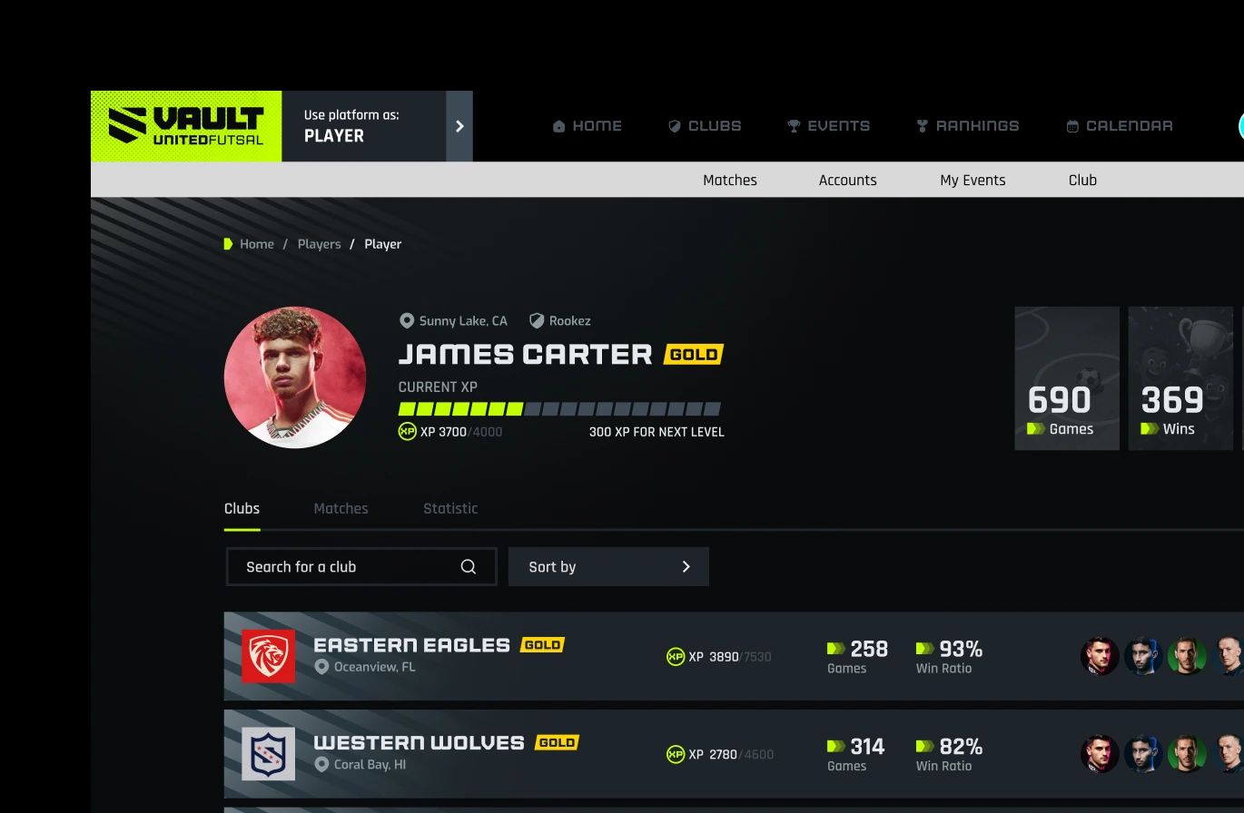 United Futsal | A Sports Tech Platform for Youth Futsal THE STORY BEHIND THE PROJECT design — screen 2