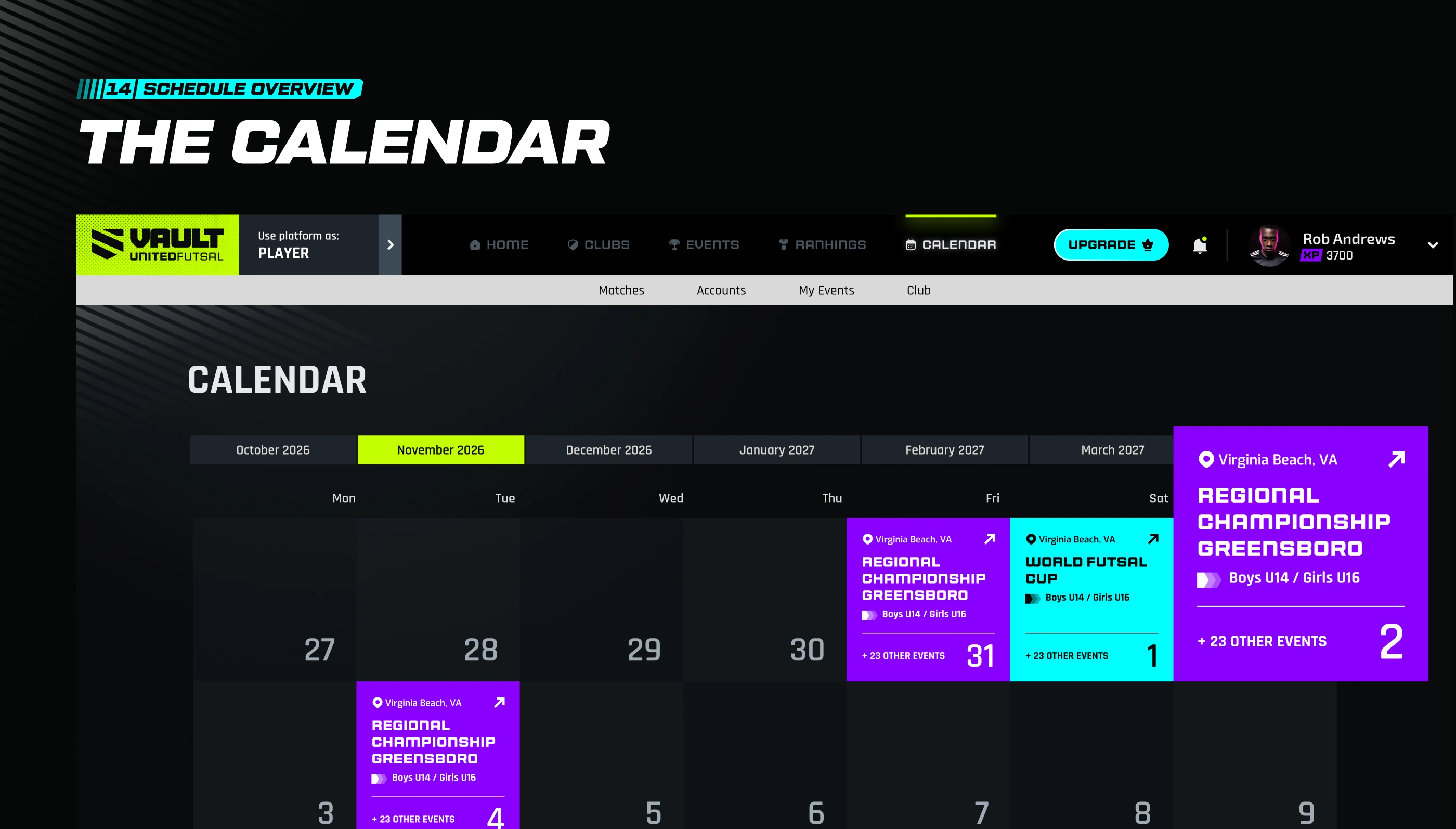 United Futsal | A Sports Tech Platform for Youth Futsal core feature showcase — 1