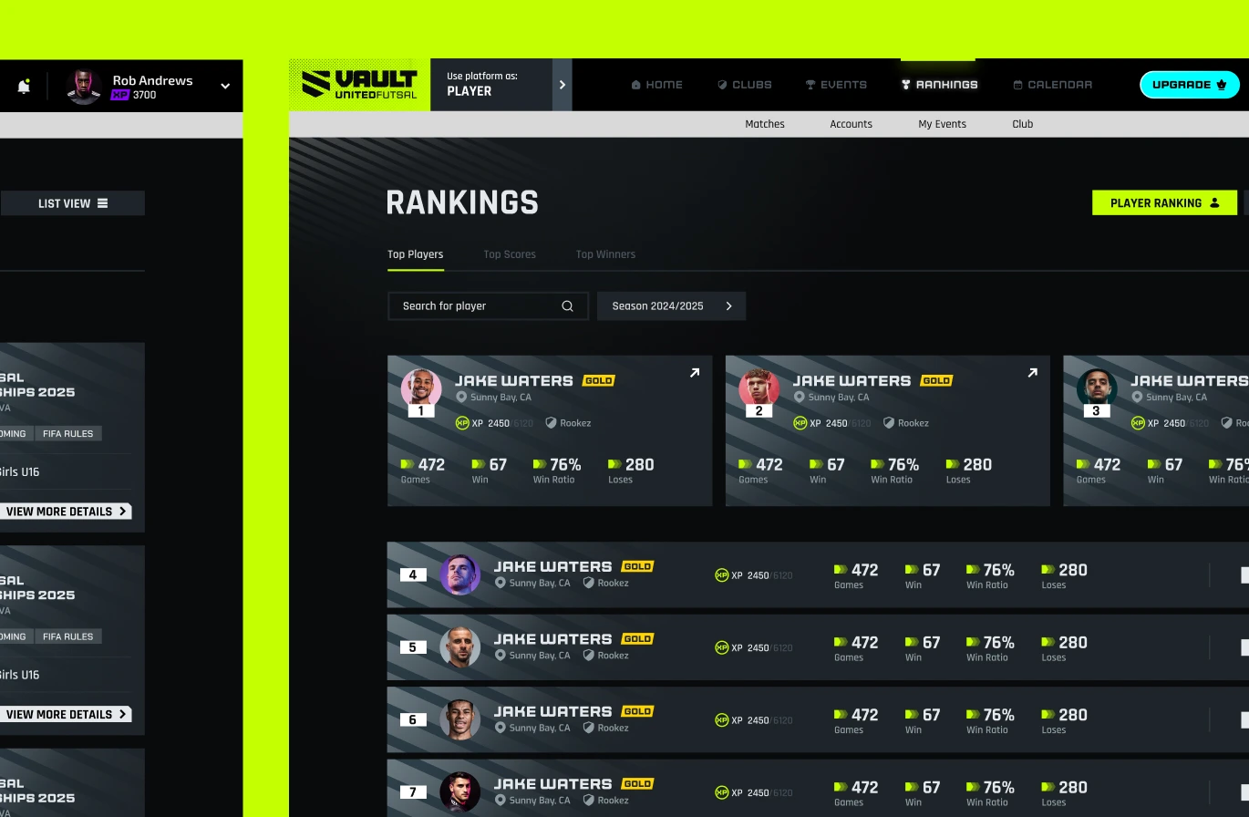 United Futsal | A Sports Tech Platform for Youth Futsal THE STORY BEHIND THE PROJECT design — screen 3