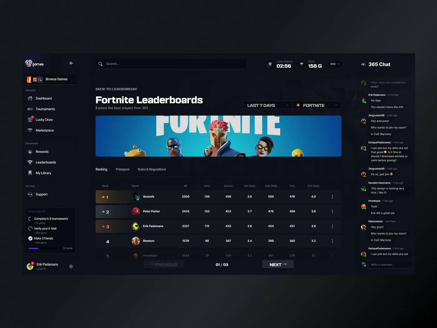 365games - leaderboard