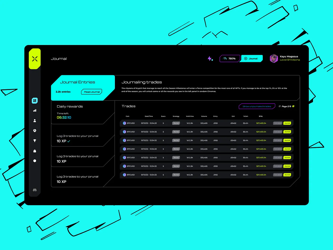 KryptX Trading Platform Screen