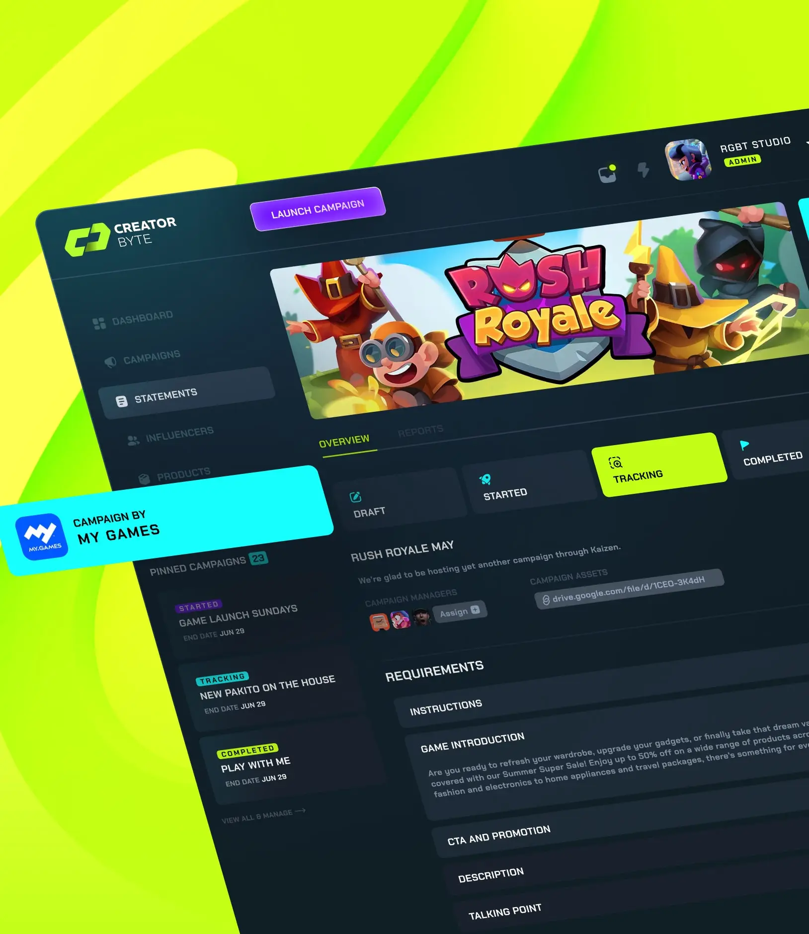 SaaS Platform Built for Agencies, Brands & Influencers project showcase