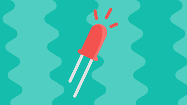 Graphic showing a flashing bulb from an electric circuit