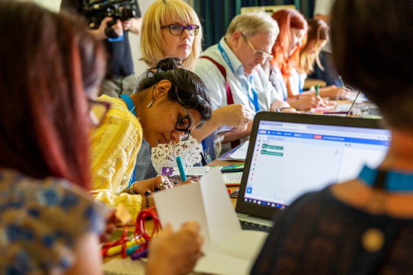 Teachers in a training workshop