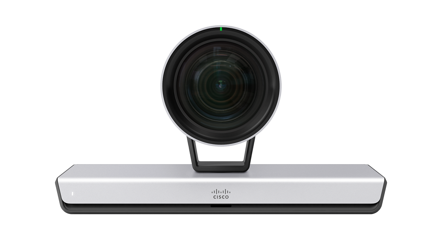 An image of the Cisco Webex Precision 60 camera from the front, on a transparent background. 