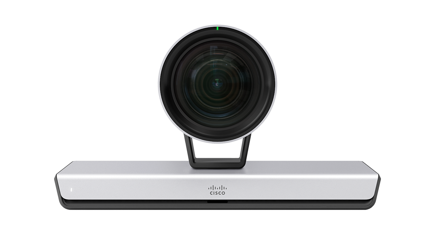 An image of the Cisco Webex Precision 60 camera from the front, on a transparent background. 