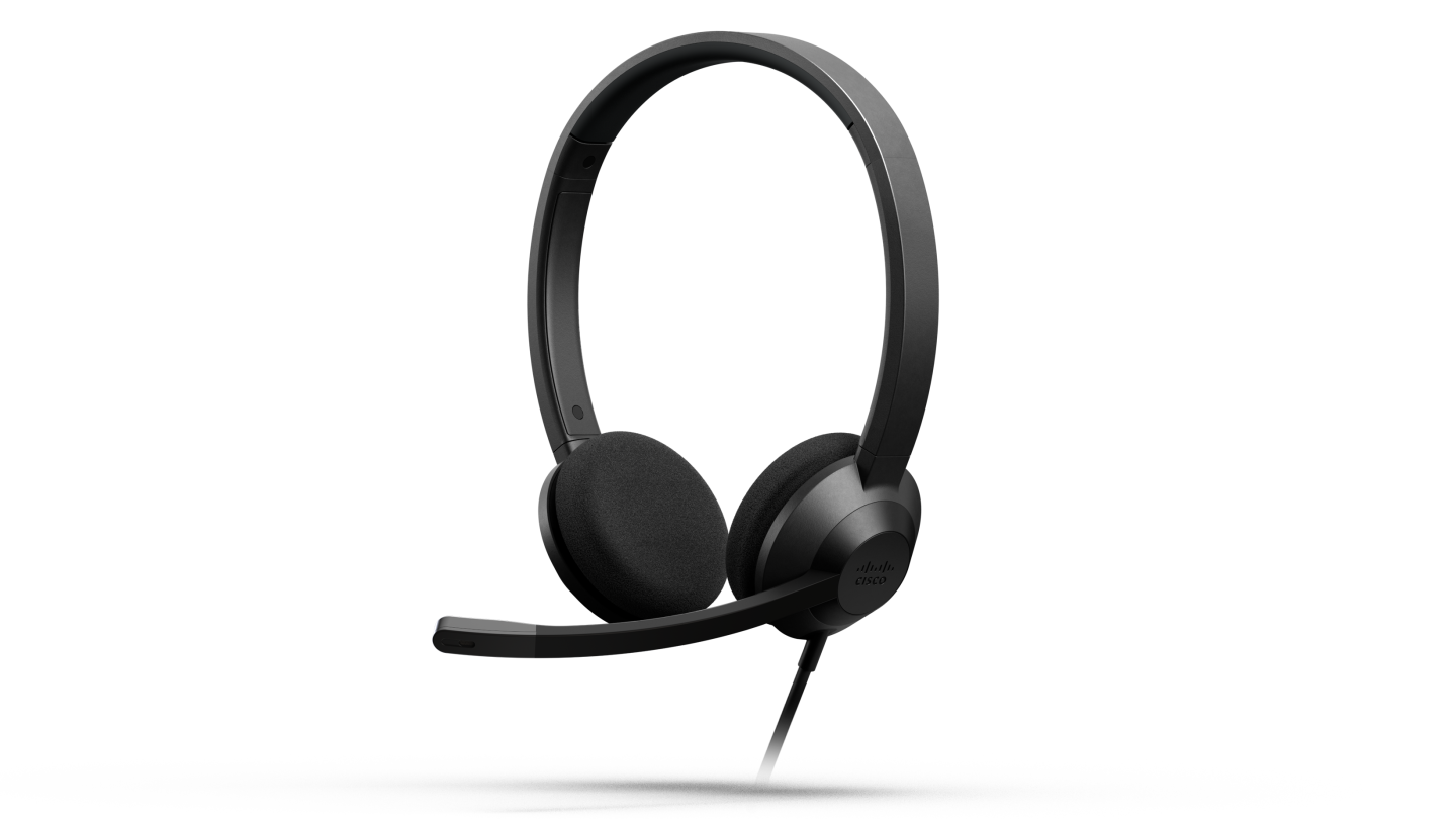 Cisco Headset 320 Hero Quarter Dark Transparent