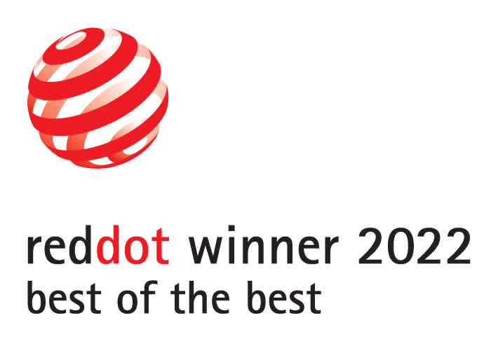 "Reddot winner 2022, best of the best" badge