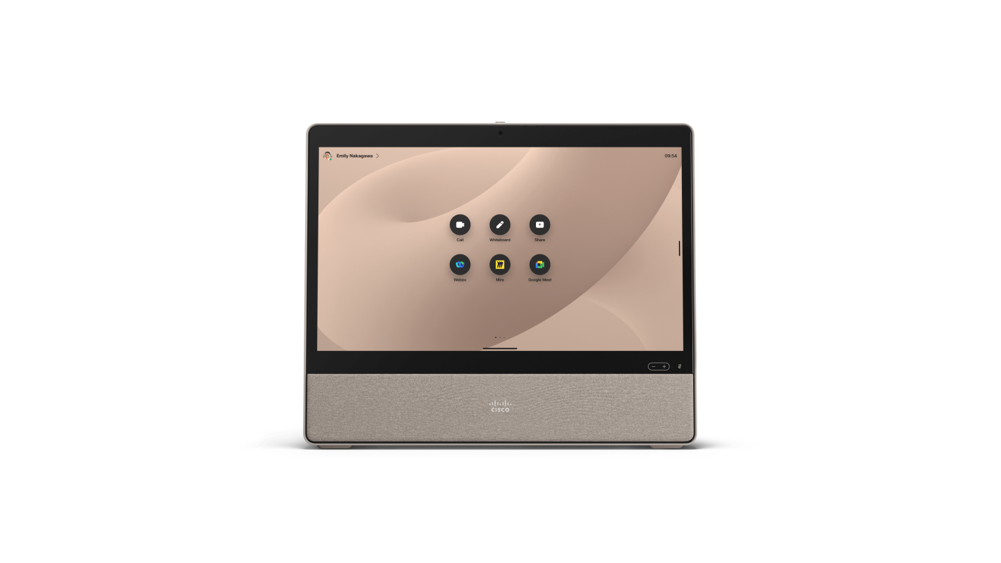 The Webex Desk device in Desert Sand color