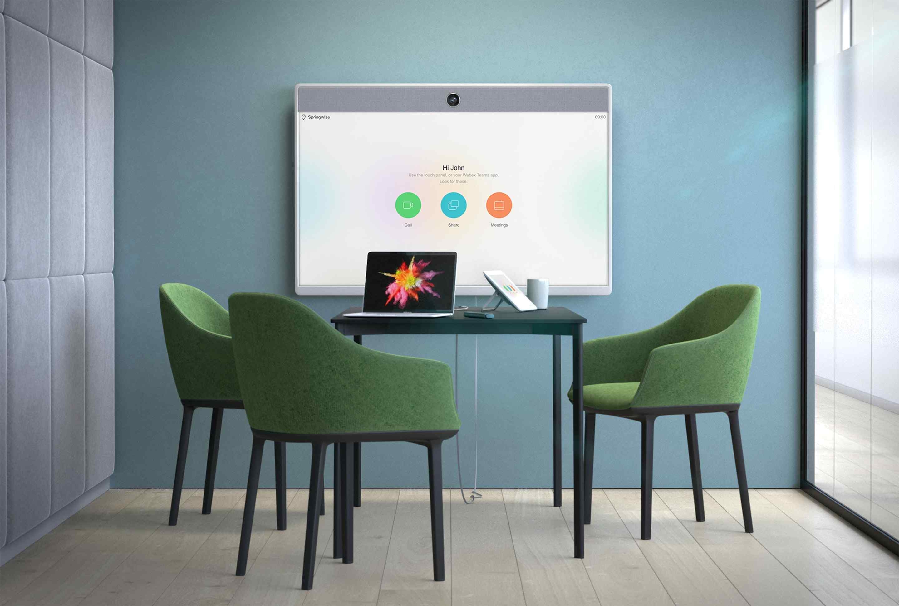 Cisco Webex Room 55 within a medium sized Huddle
