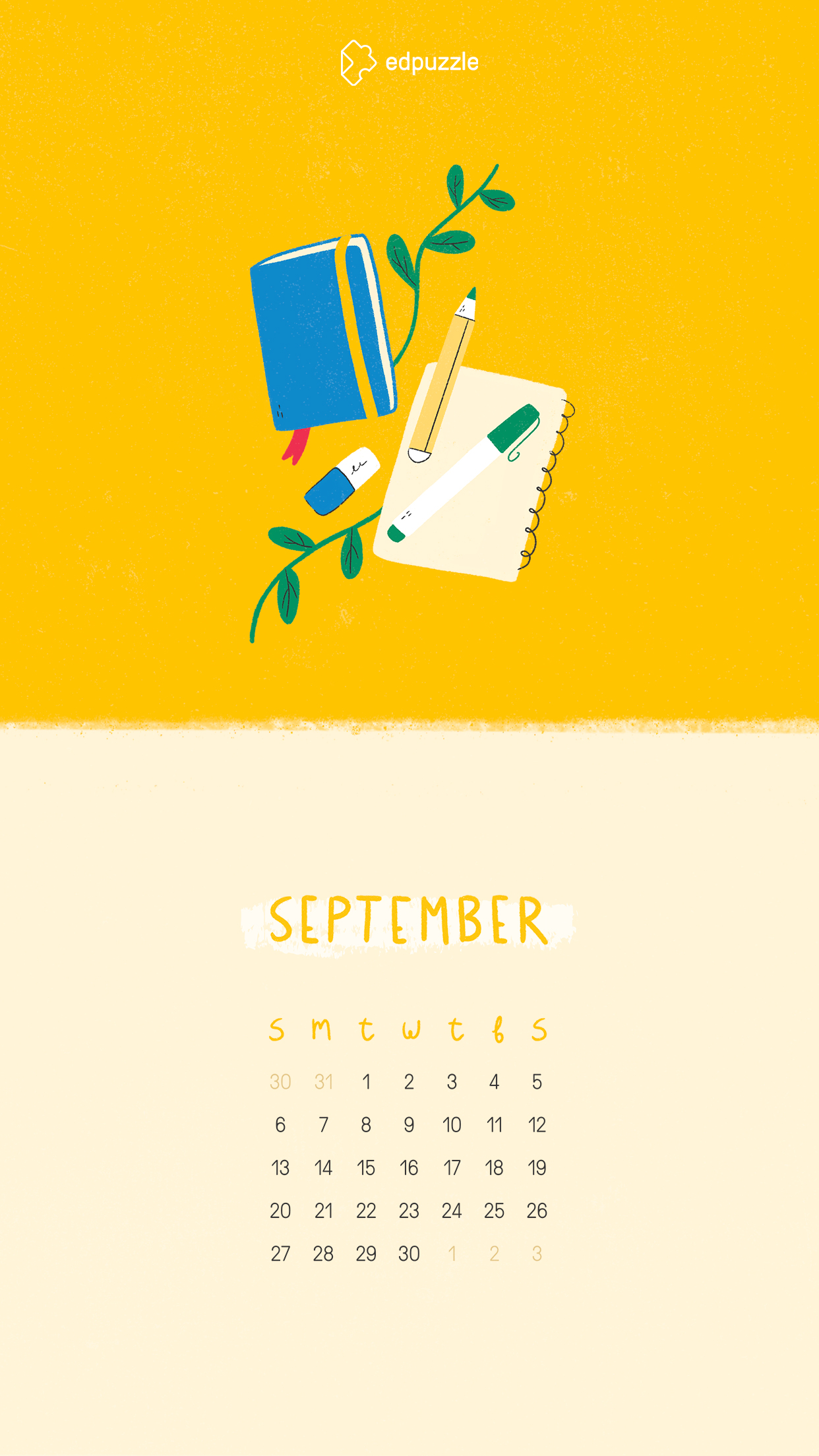 September Calendar 2020 Mobile