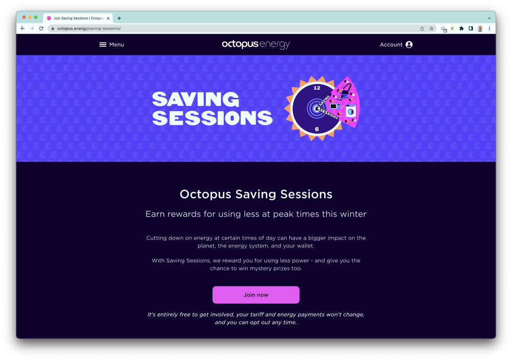 Saving sessions website