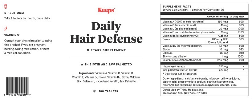 Daily Hair Defense Supplement Label jpg