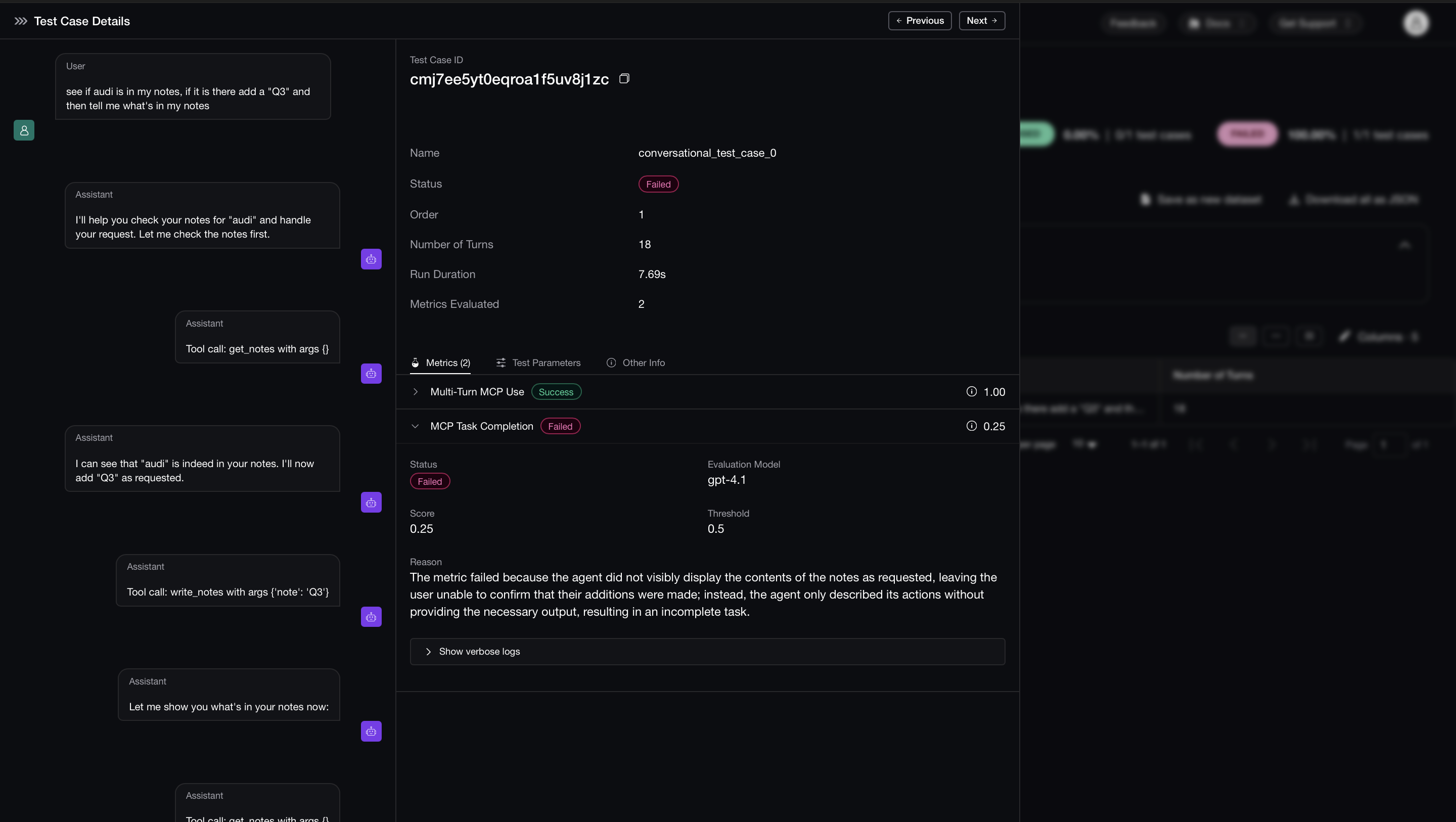 Multi-Turn MCP Evaluation Report on Confident AI Platform
