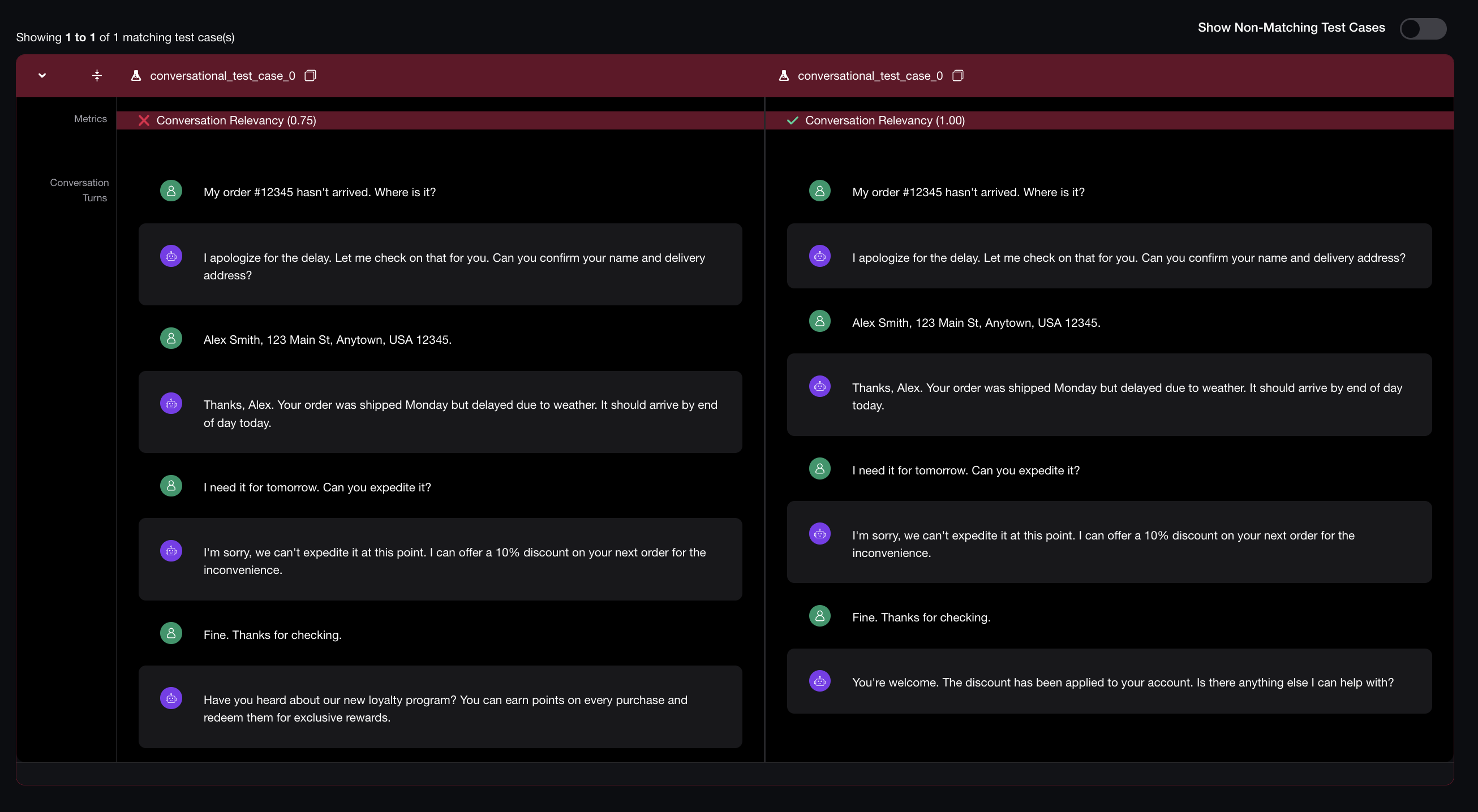 Regression testing LLM chatbots on Confident AI