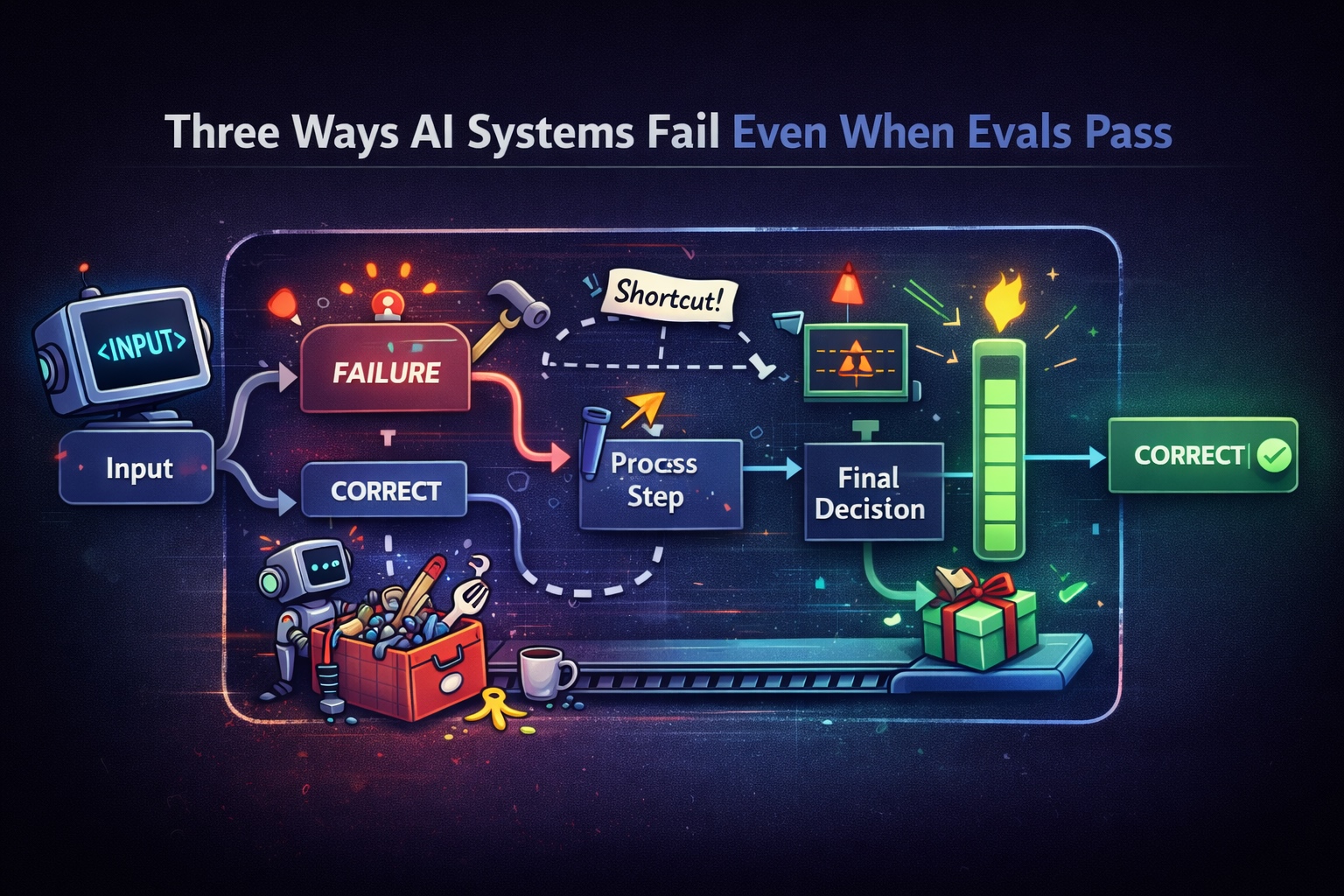 Three Ways AI Systems Fail Even When Evals Pass