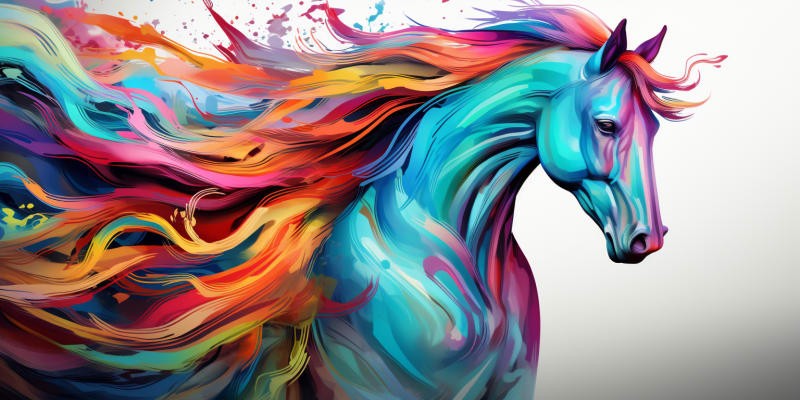 beautiful colorful horse