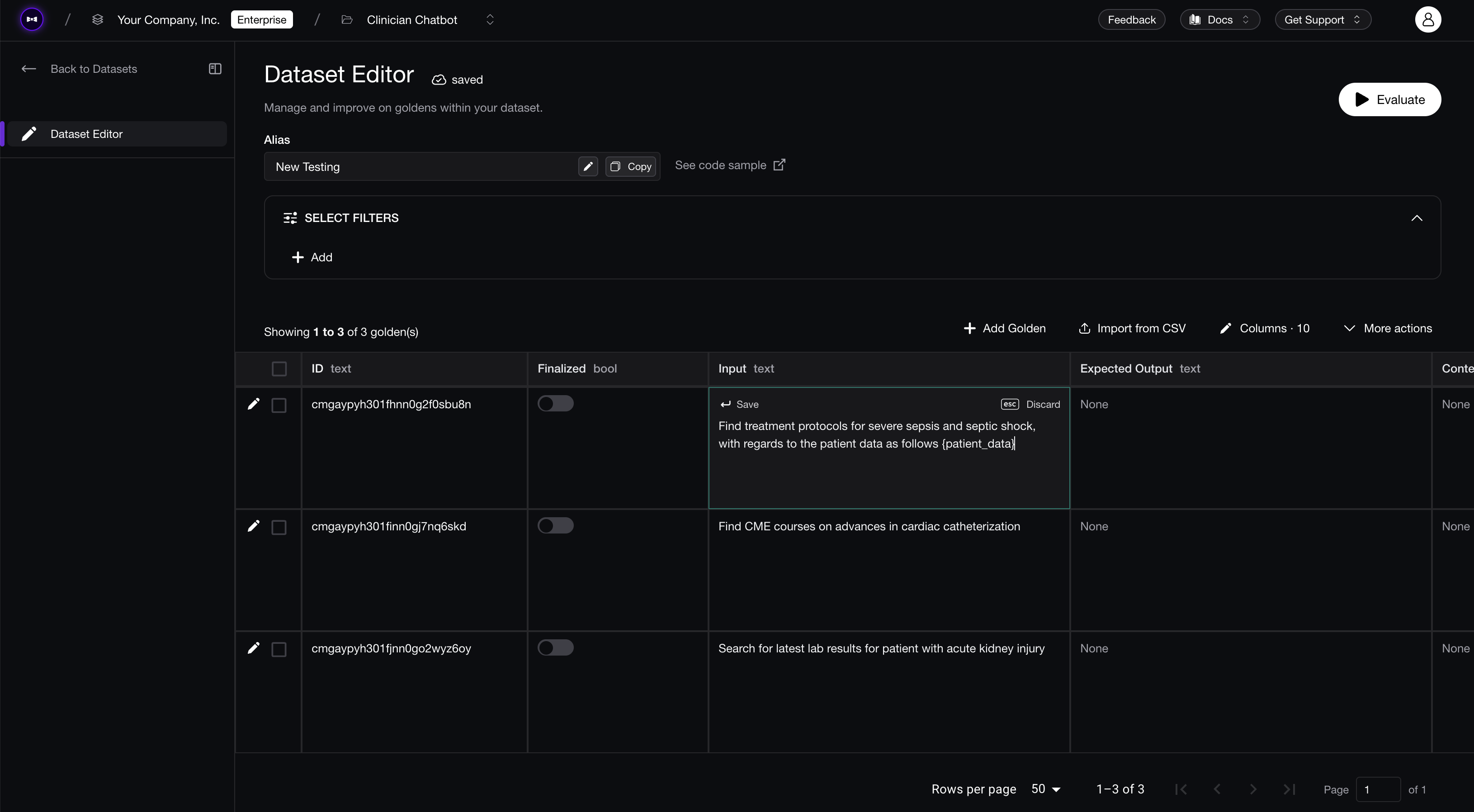 Edit datasets on the cloud