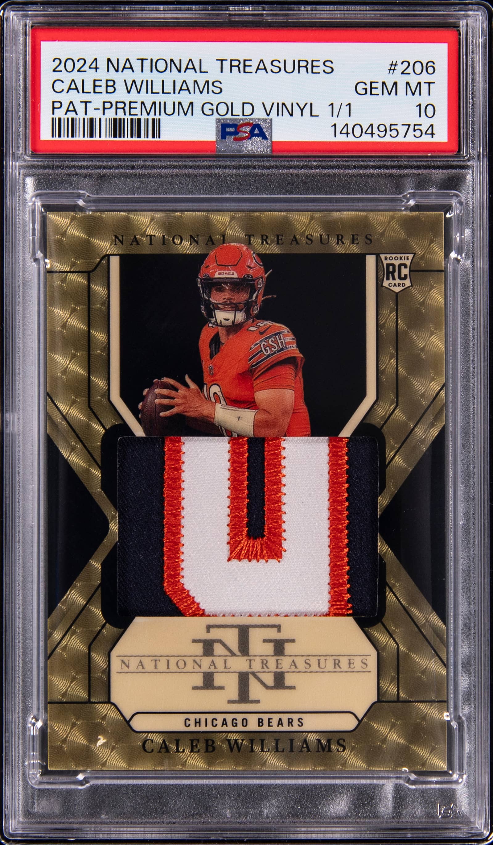 Caleb Williams 1/1 National Treasures Gold Vinyl Sale