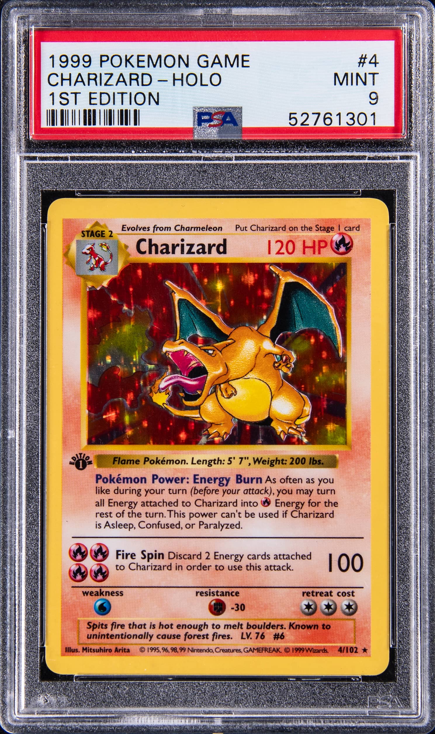 1999 1st Edition Holo Charizard PSA 9 sells for $68K