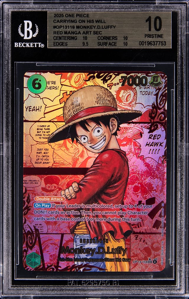 2025 Luffy Red Manga SEC BGS 10 Sells for $35K