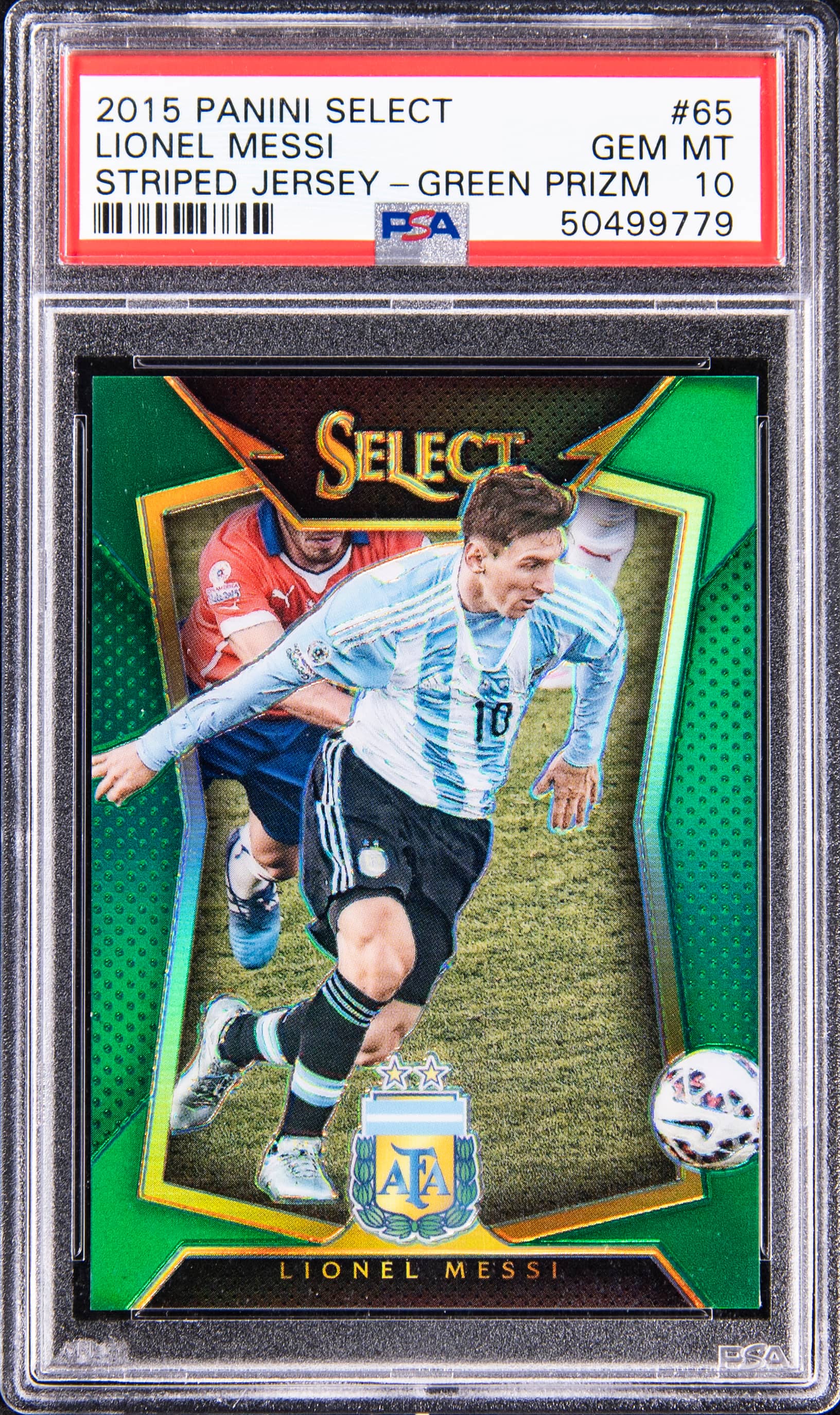 2015-16 Select Green Prizm Messi PSA 10 Sells