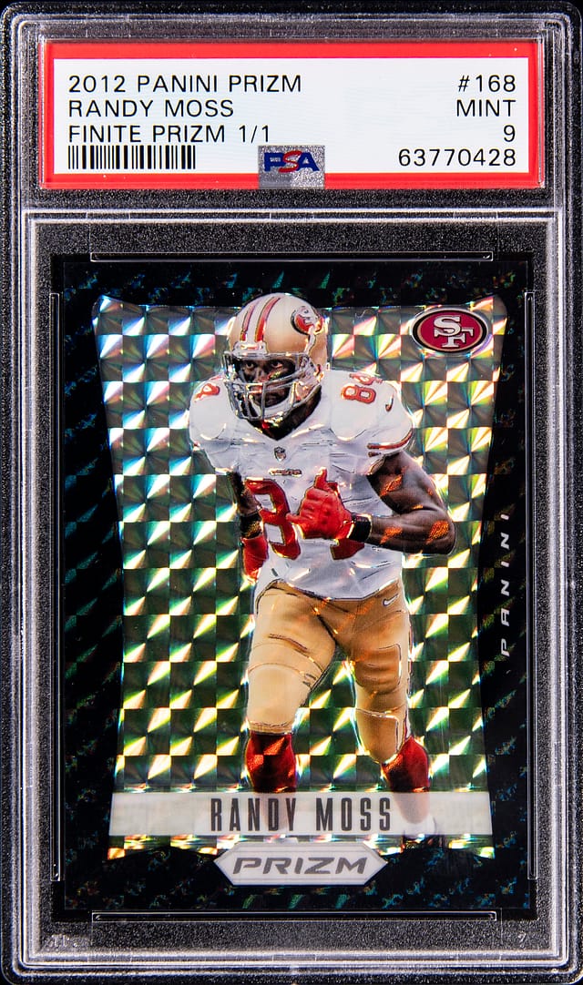 2012 Prizm Randy Moss Finite 1/1 PSA 9 sells for $56K