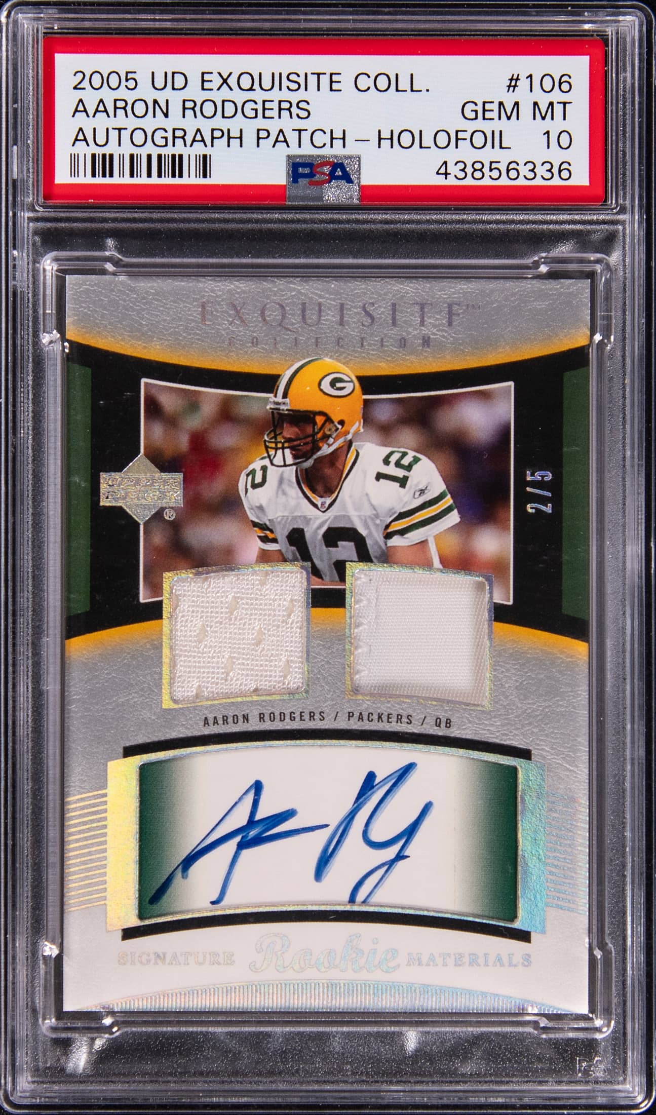 2005 Exquisite Aaron Rodgers Holofoil RPA PSA 10 Sale