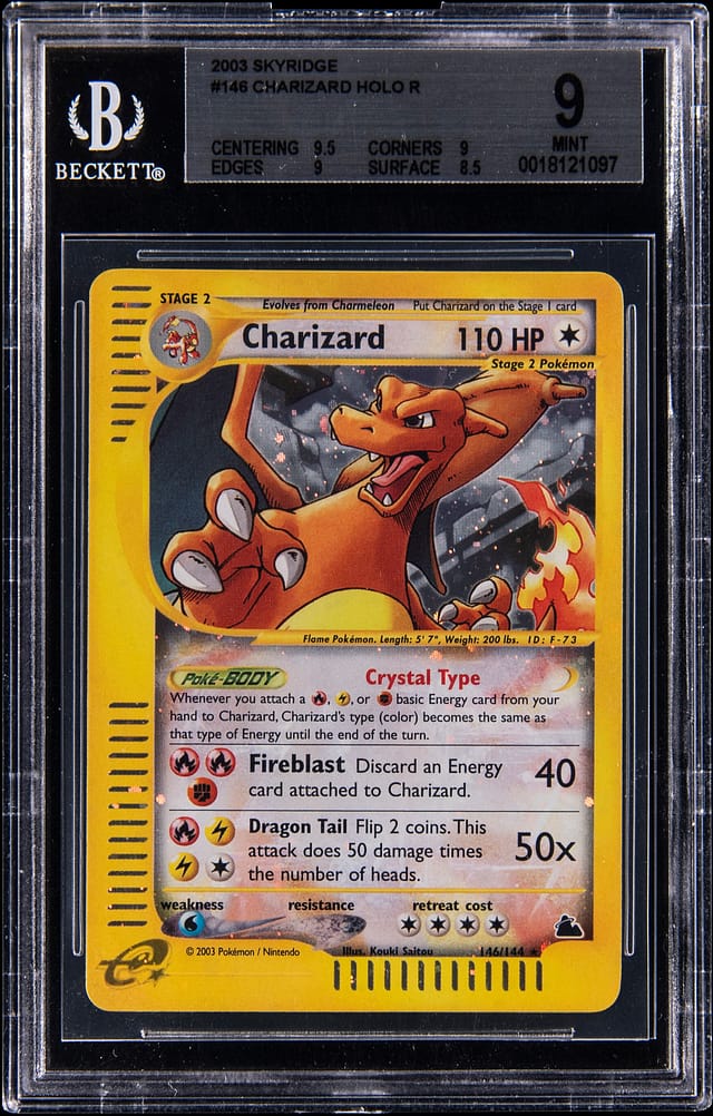 2003 Skyridge Crystal Charizard BGS 9 Sells for $18K