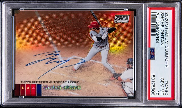 Shohei Ohtani 2020 Stadium Club Chrome Auto PSA 10
