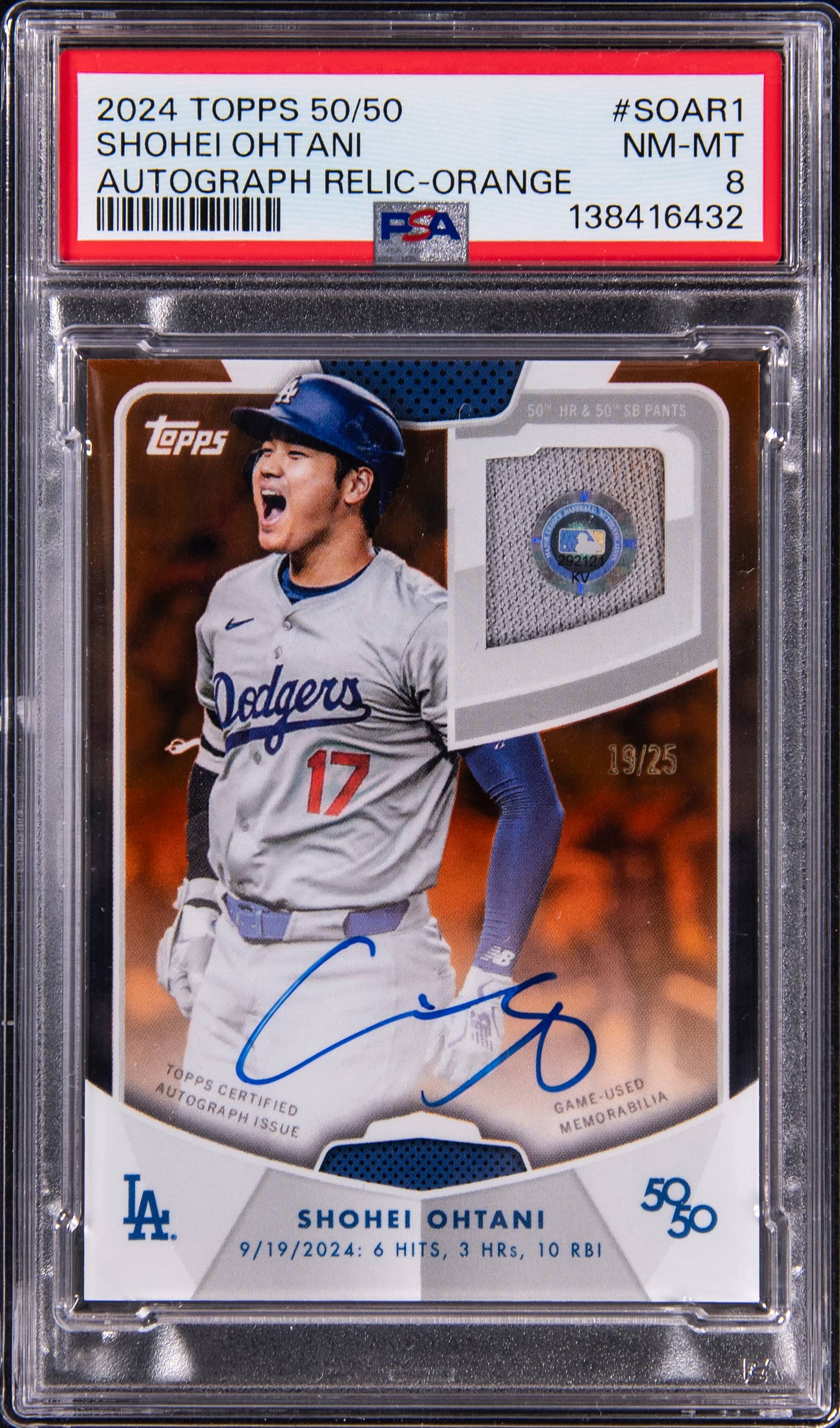 Shohei Ohtani 50/50 Auto Relic /25 Sells for $26.8K