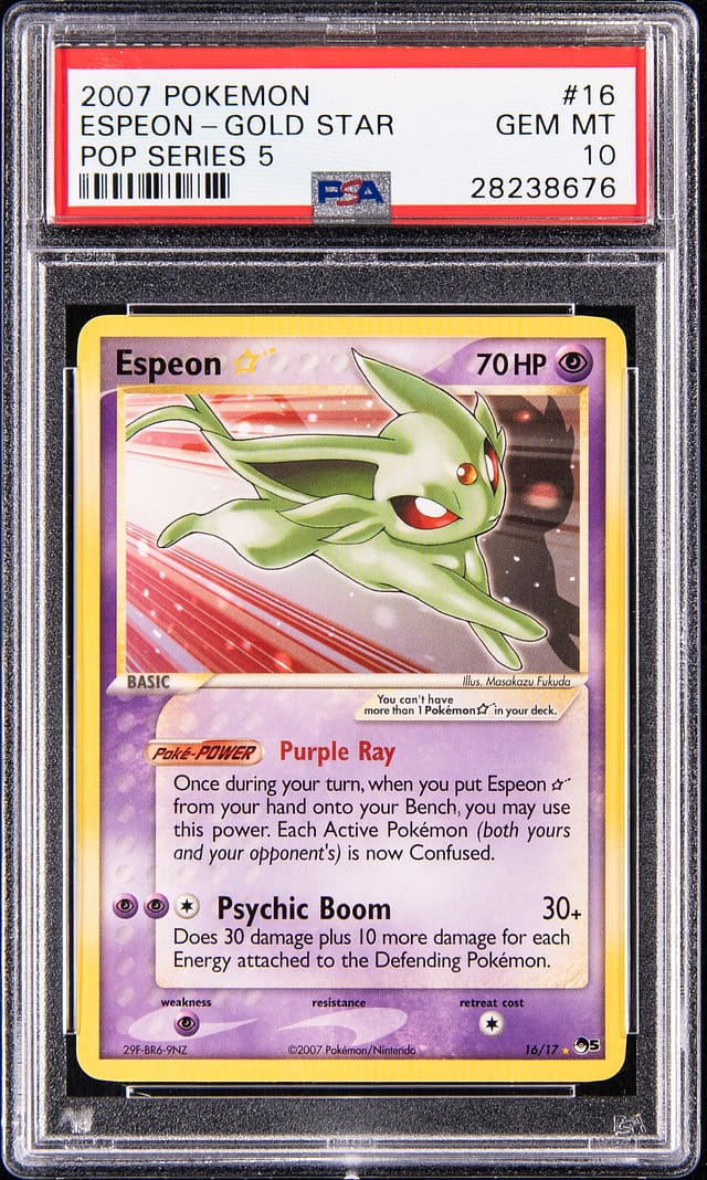 2007 POP 5 Gold Star Espeon PSA 10 sells for $56K
