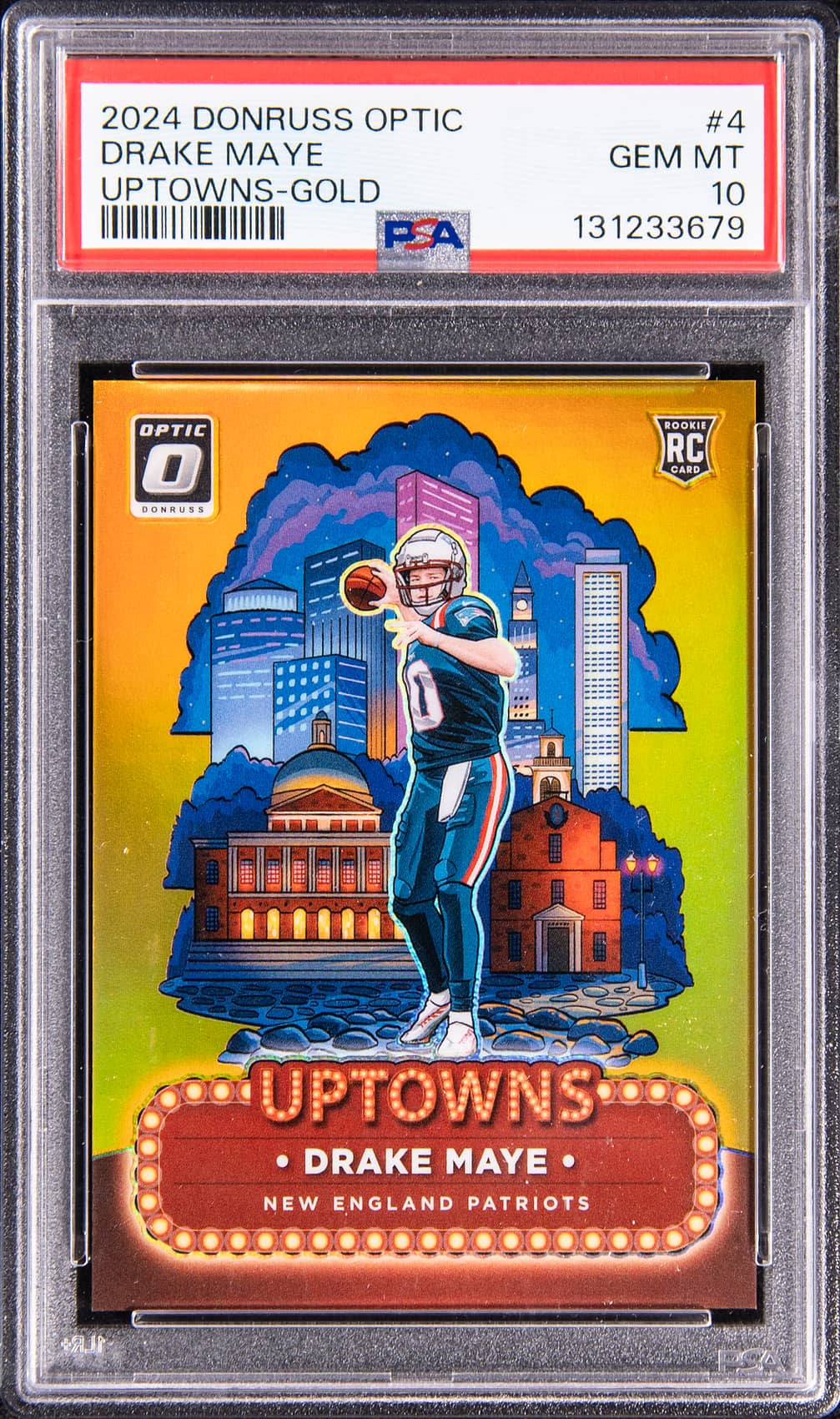 Drake Maye 2024 Optic Uptowns Gold PSA 10 Sale