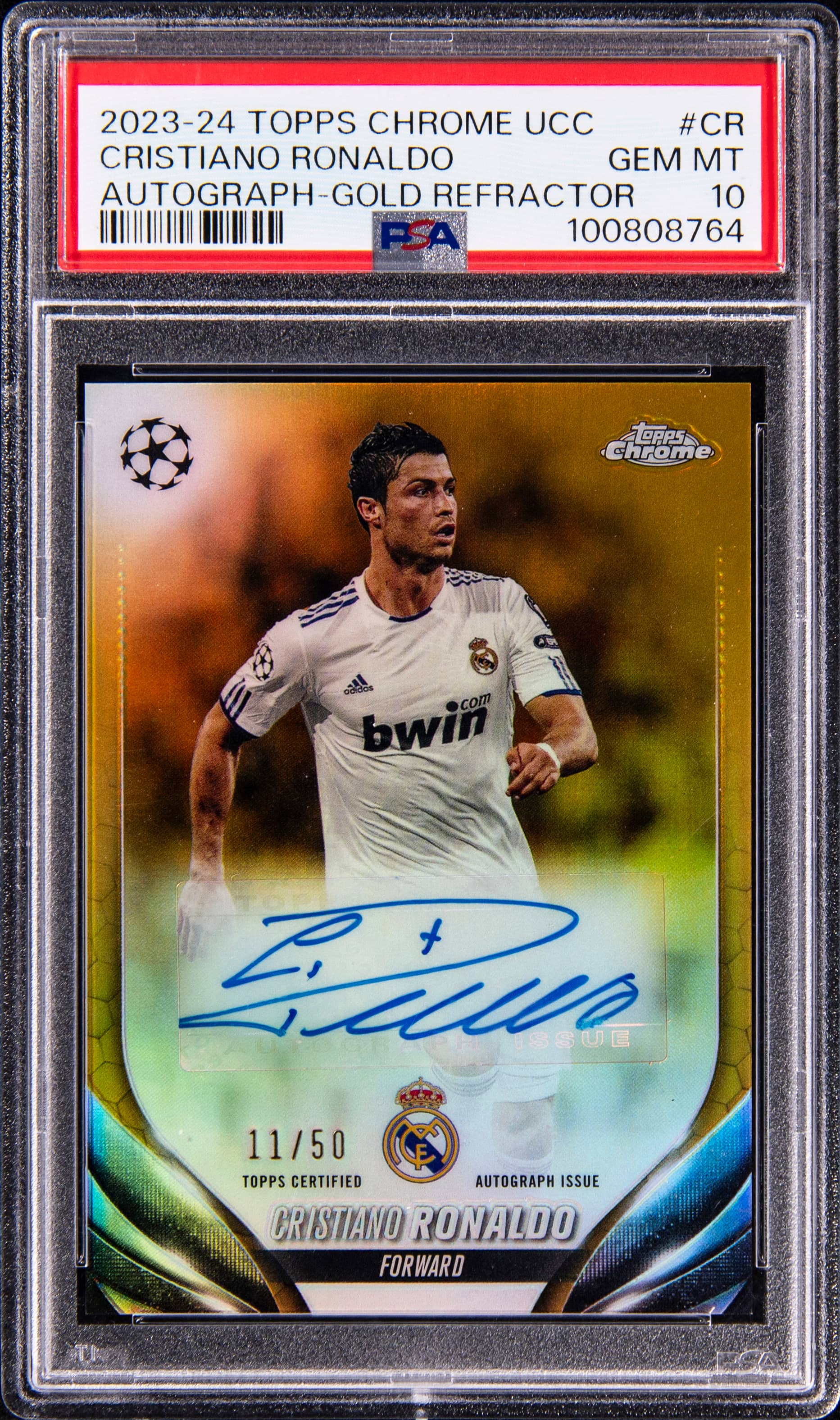 Cristiano Ronaldo 2023-24 Gold Auto PSA 10 Sells for $12K